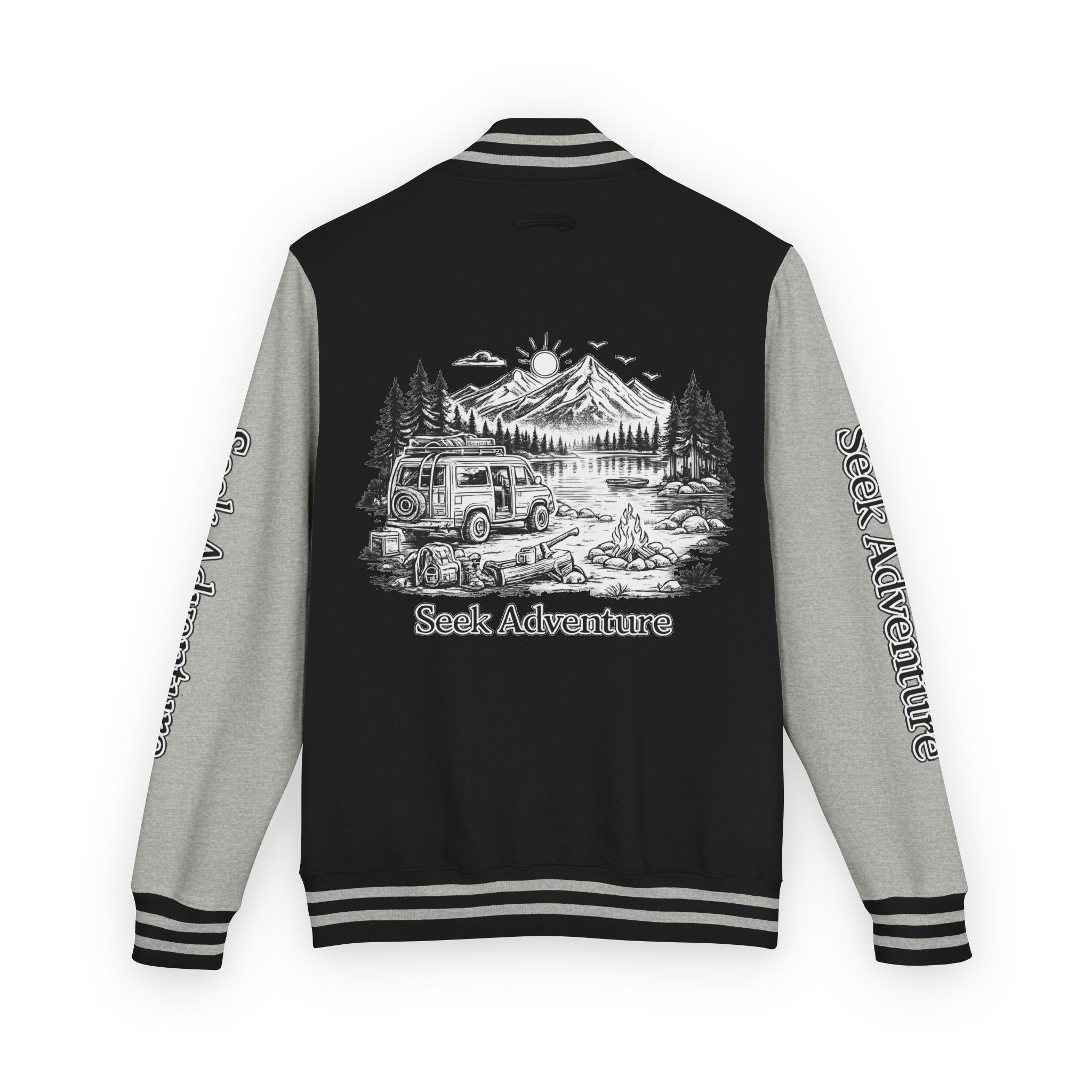 7242968835825188662_2048-2.jpeg Unisex Heavyweight Letterman Jacket — "Seek Adventure" Travel Varsity Coat