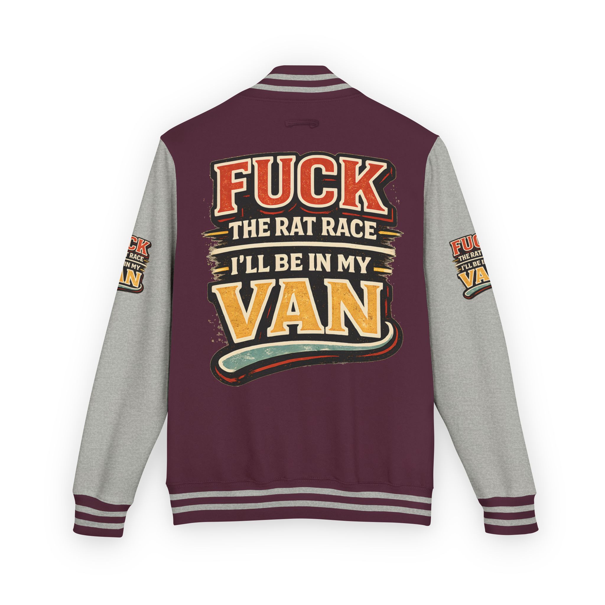 Unisex Heavyweight Letterman Jacket — "Fuck The Rat Race" Design F**K-Line