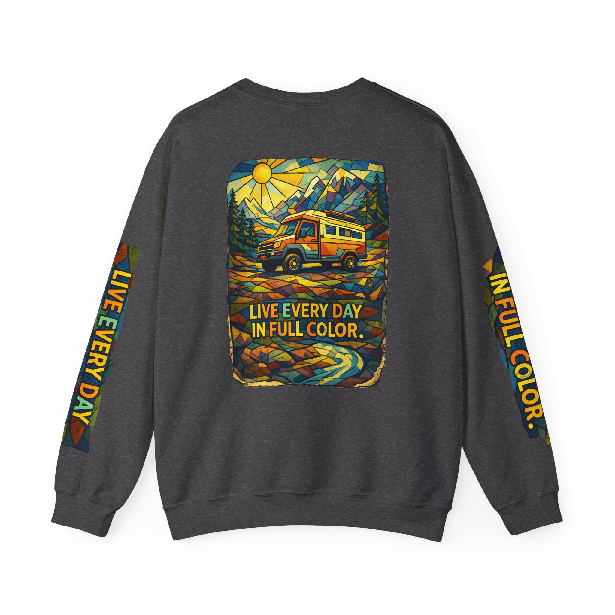 7254700511261934543_2048.jpeg Unisex Heavy Blend™ Crewneck Sweatshirt — "Live Every Day InFull Color" Design Cubic-Line