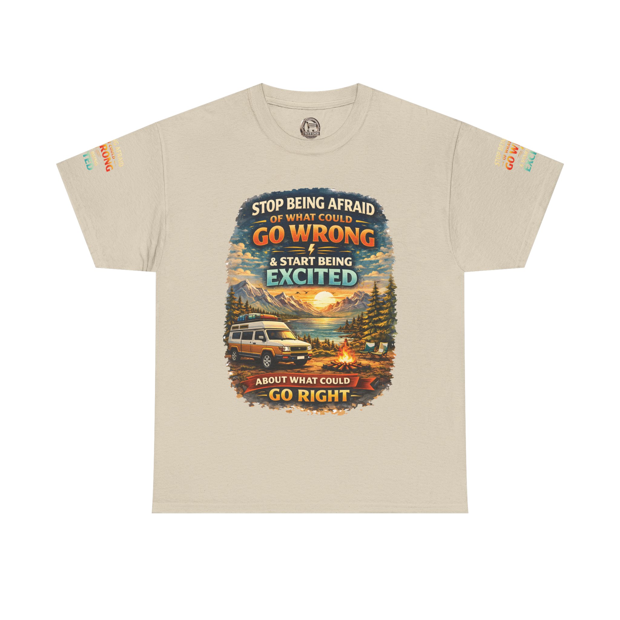 7267446866437475429_2048.jpeg Unisex Heavy Cotton Tee — "Stop Being Afraid Of What Could Go Wrong" Design Scenic-Line