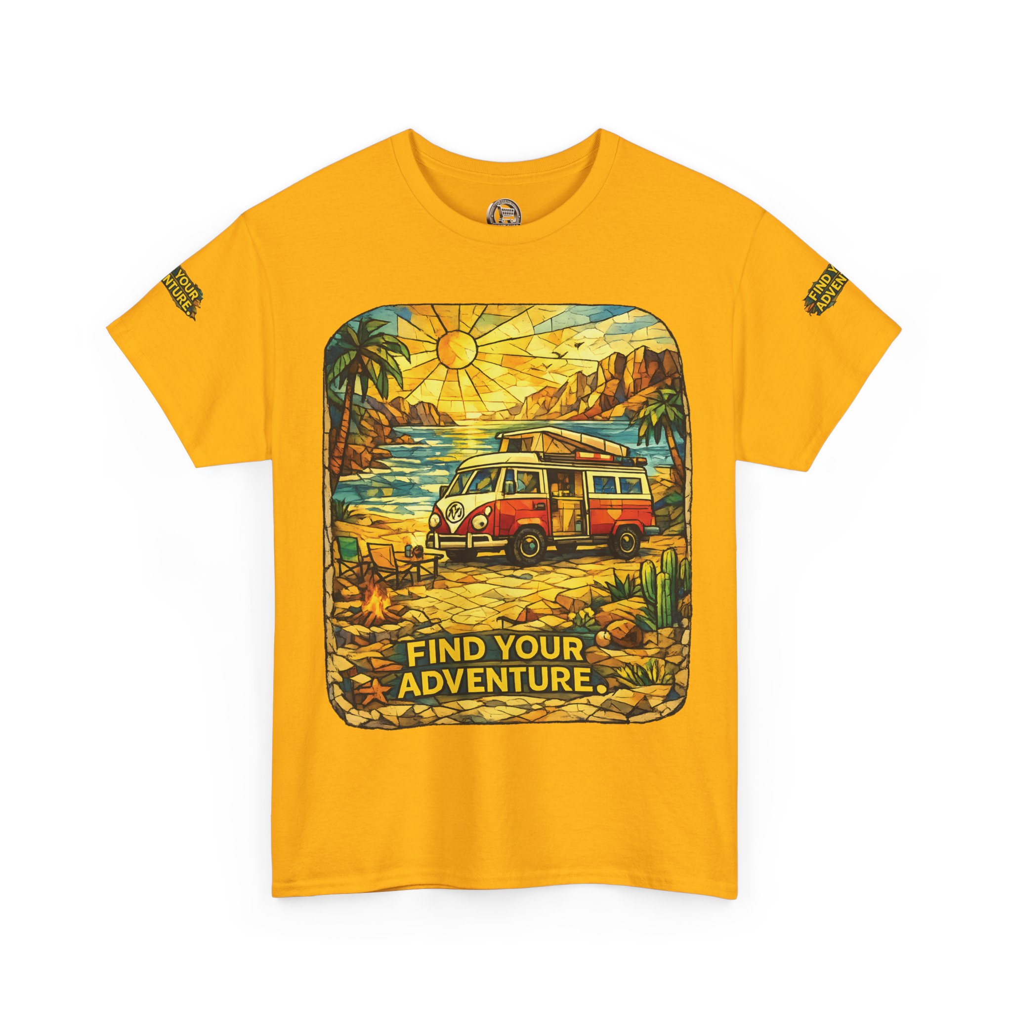 Unisex Heavy Cotton Tee — "Find Your Adventure" Design Cubic-Line
