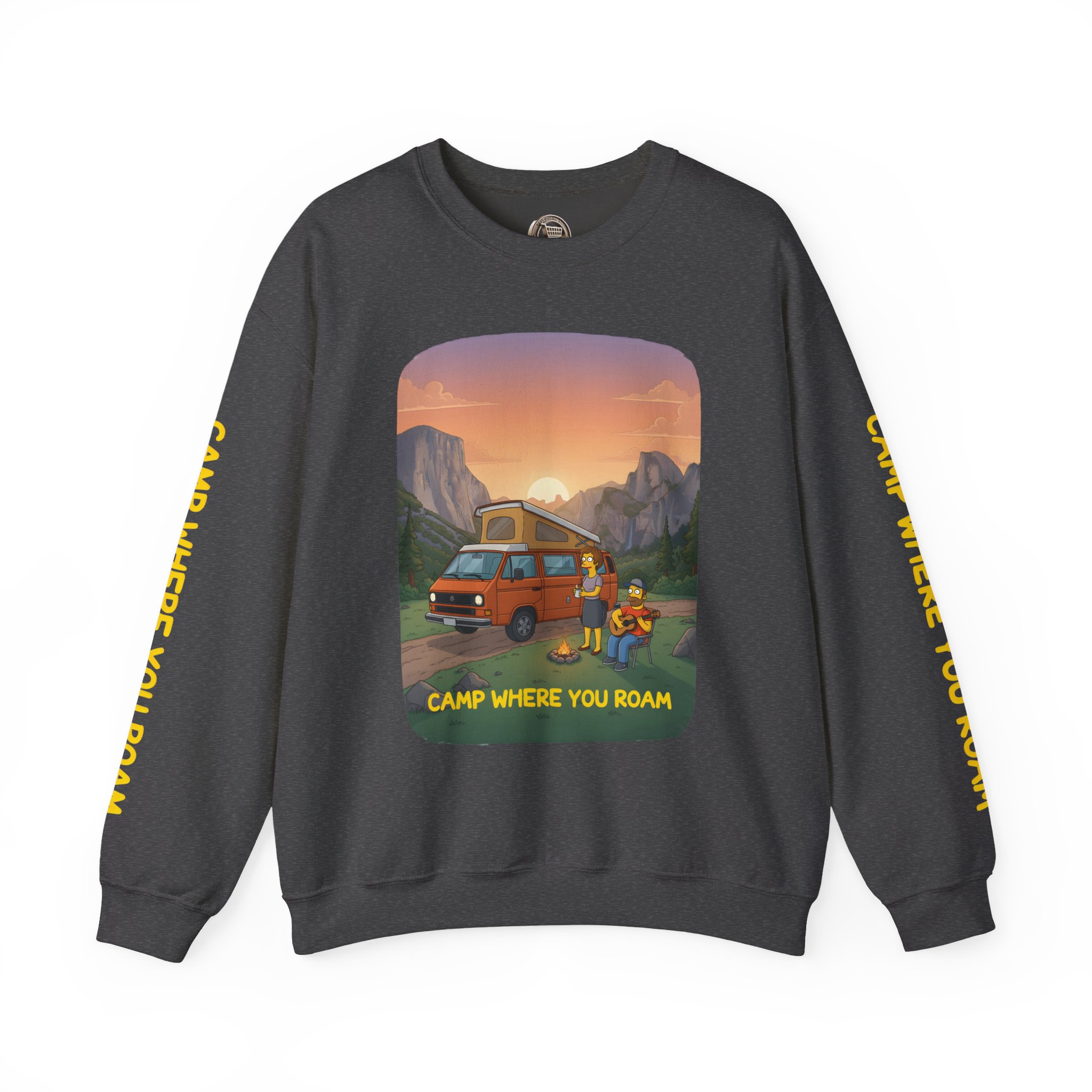 Unisex Heavy Blend™ Crewneck Sweatshirt — "Camp Where You Roam" Design Sitcom-Line