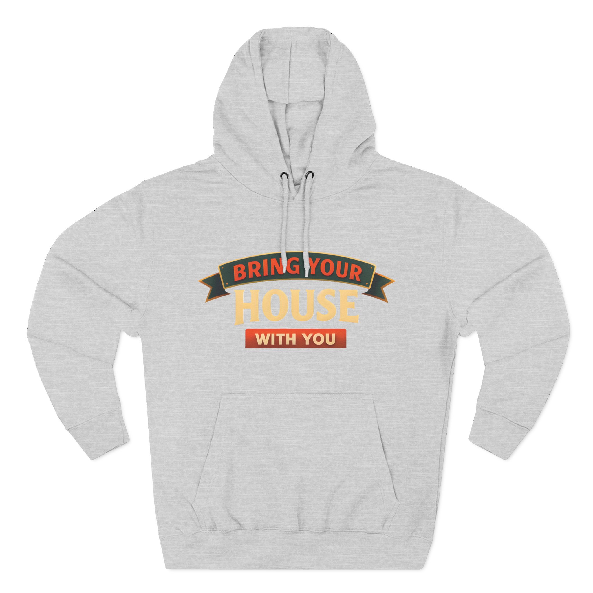 Three-Panel Fleece Hoodie - "Live Is A Journey-Bring Your House With You" Design Scenic-Line