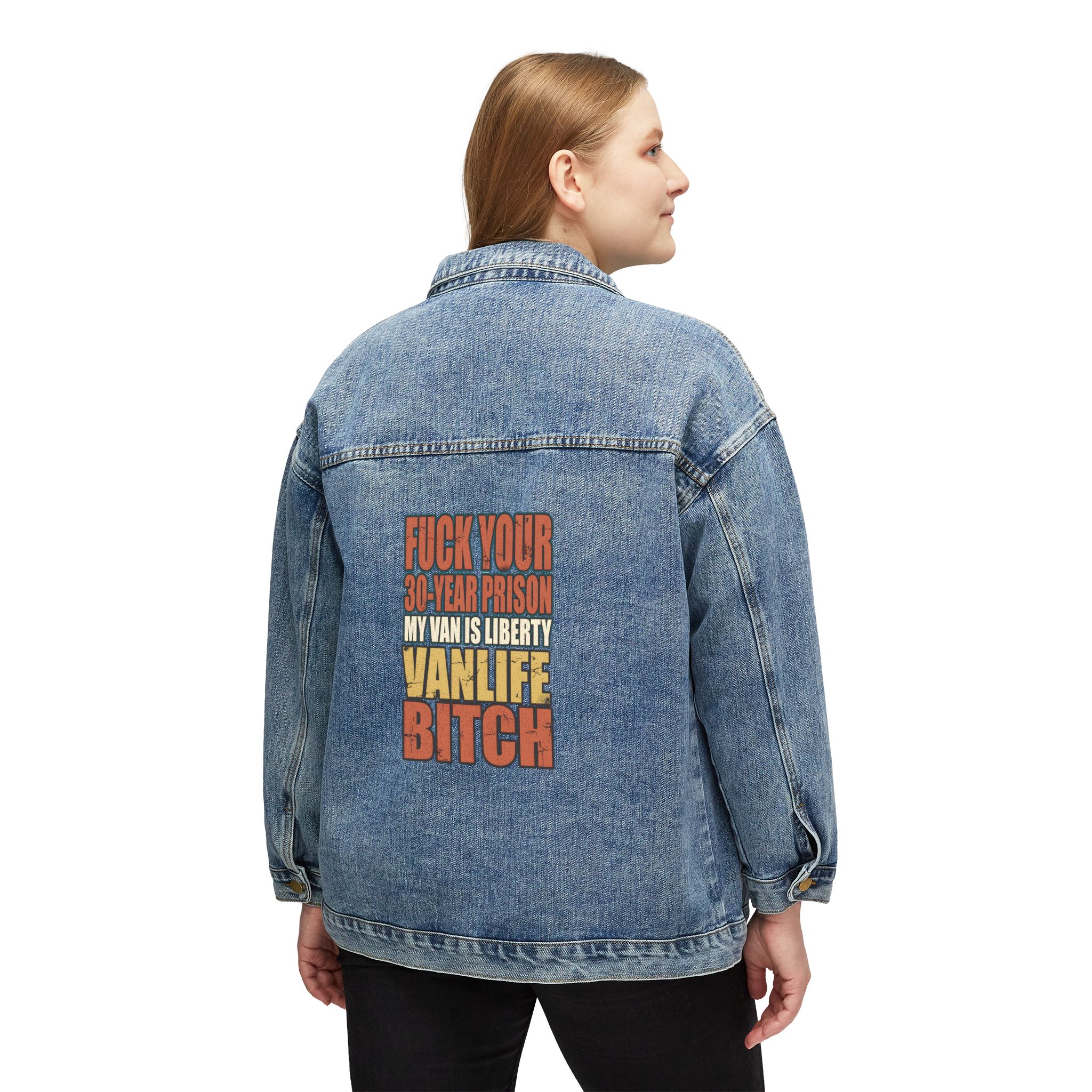 7285451335222135493_2048-1.jpeg Women's Denim Jacket — "Fuck Your 30 Year" Design F**K-Line