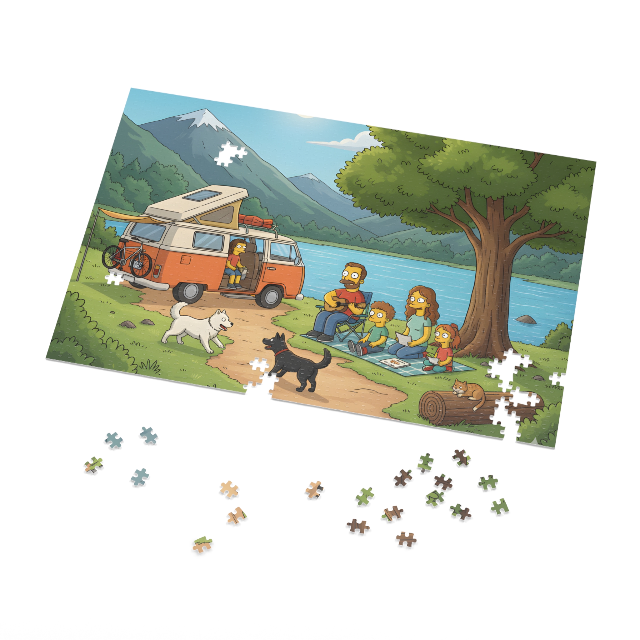Jigsaw Puzzle with Tin — Scenic Campervan Lake
