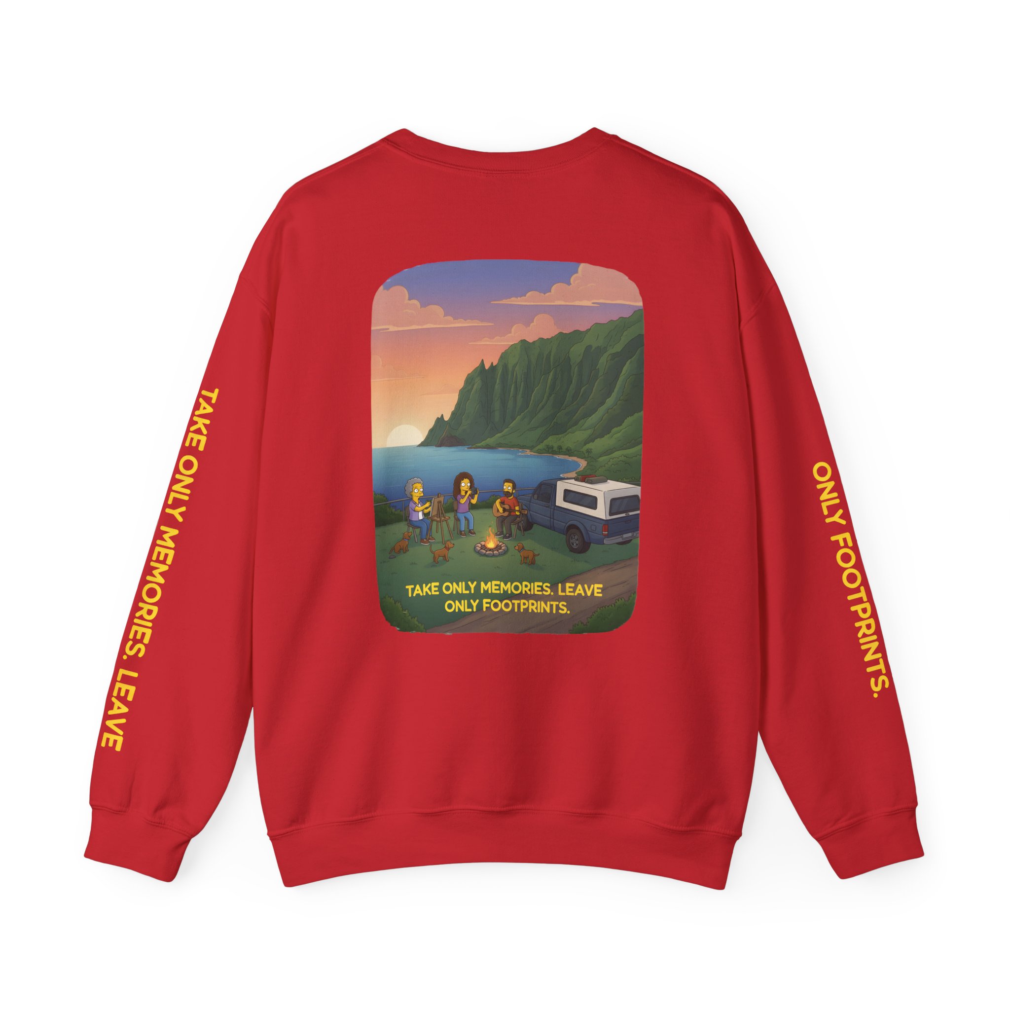 Unisex Heavy Blend™ Crewneck Sweatshirt — "Take Only Memories-Leave Only Footprints" Design Sitcom-Line