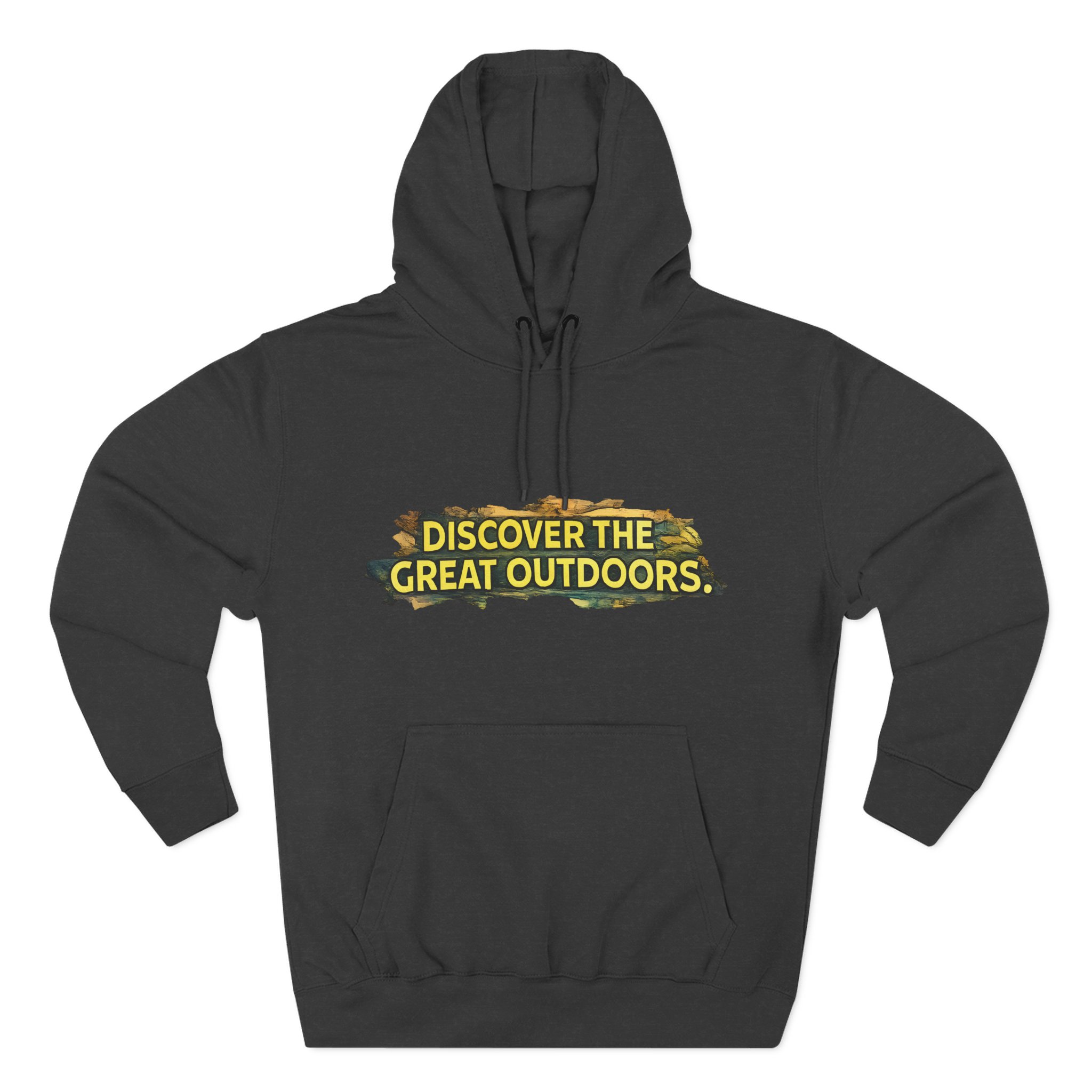Three-Panel Fleece Hoodie - "Discover The Great Outdoors" Design Cubic-Line