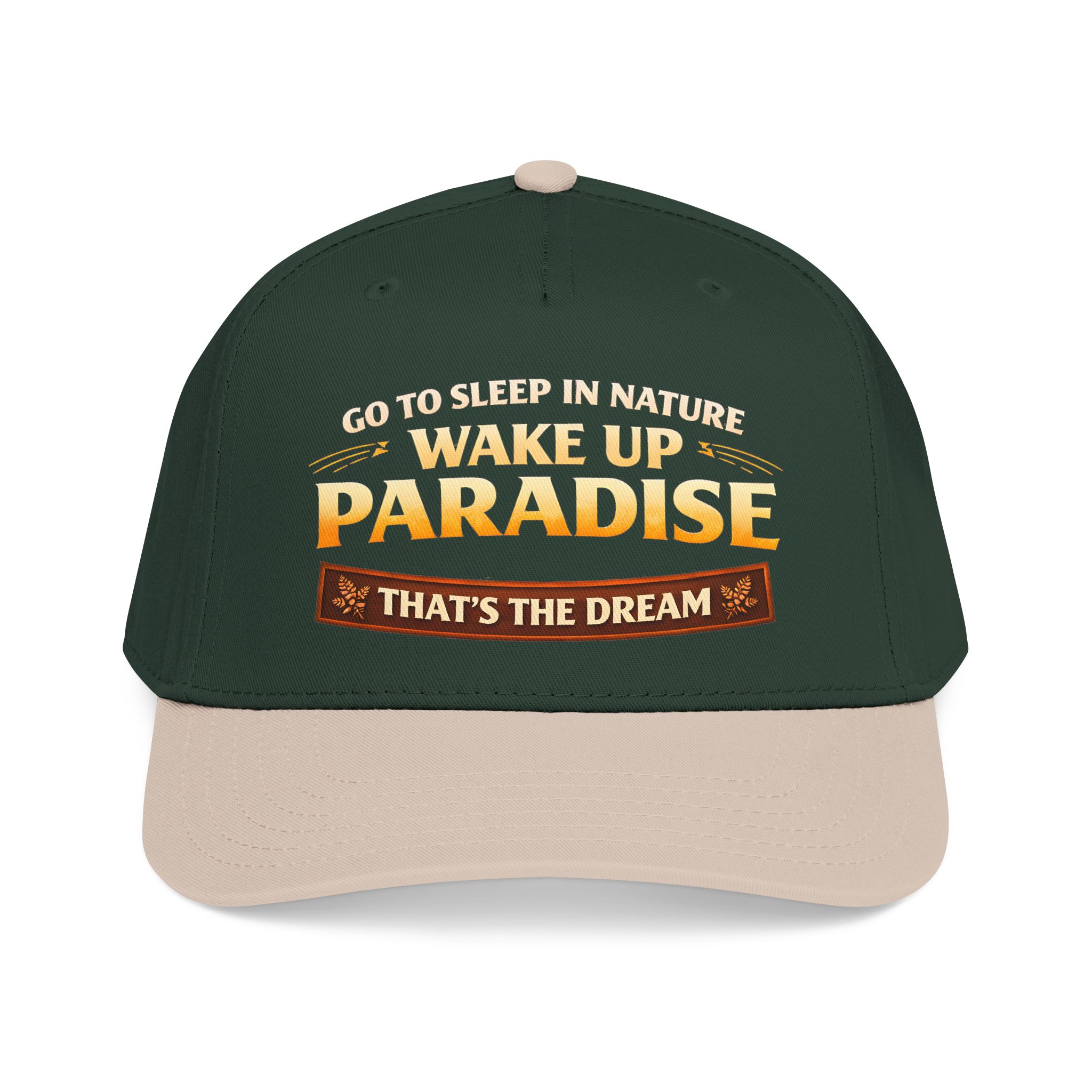 Baseball Cap - "Go sleep Nature-Wake Up Paradise" Design Scenic-Line