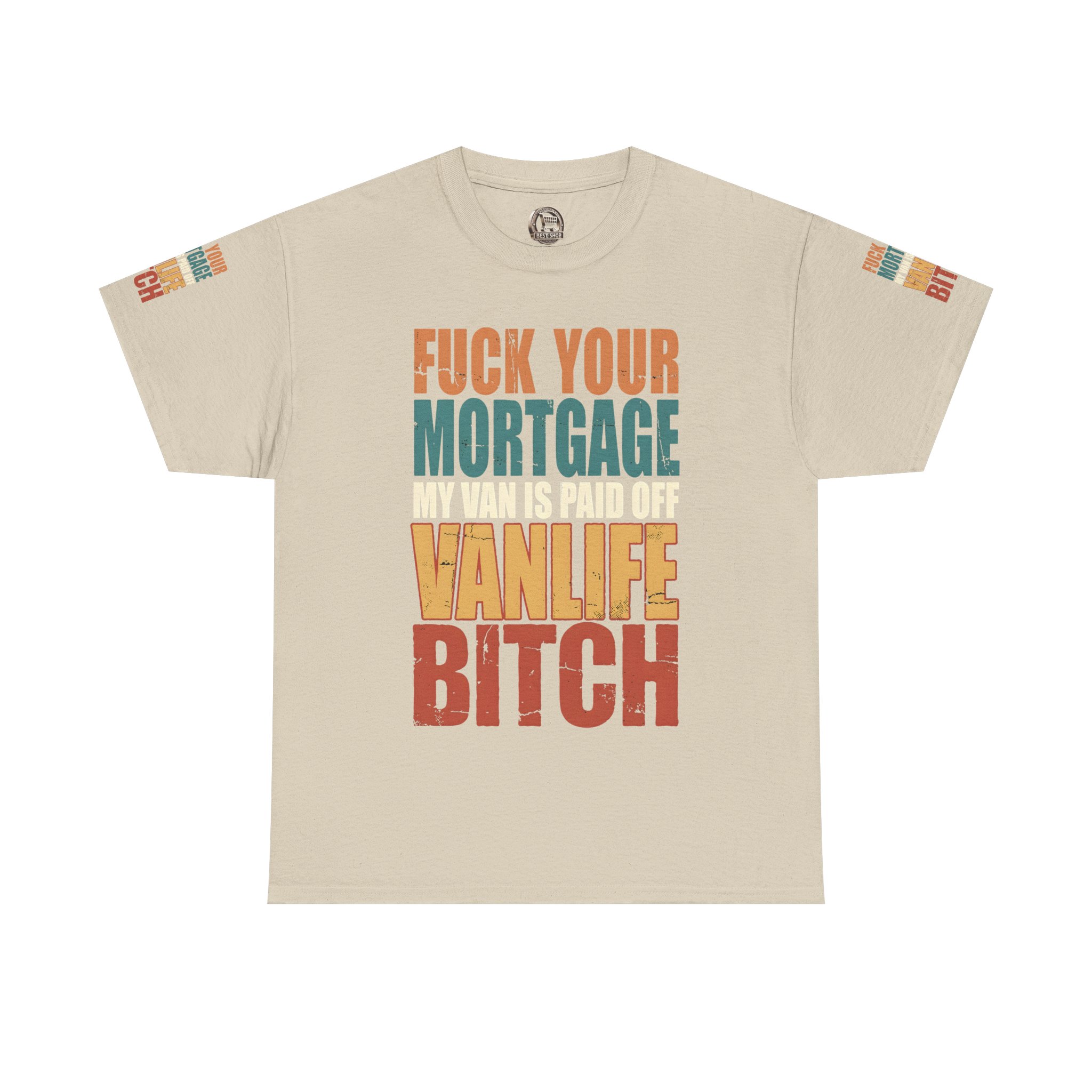 Unisex Heavy Cotton Tee — "Fuck Your Mortgage" Design F**K-Line