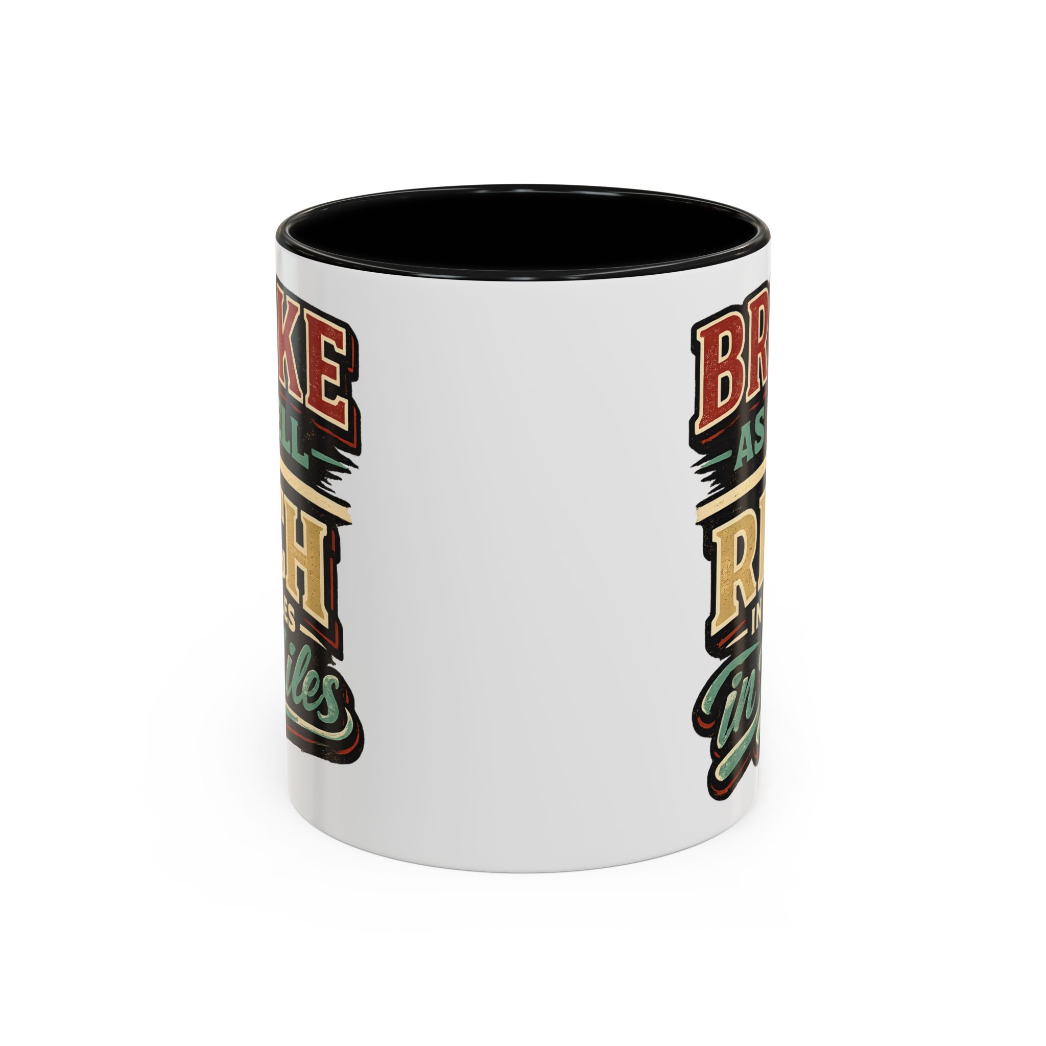 Accent Coffee Mug (11, 15oz) — "Broke As Hell" Design F**K-Line