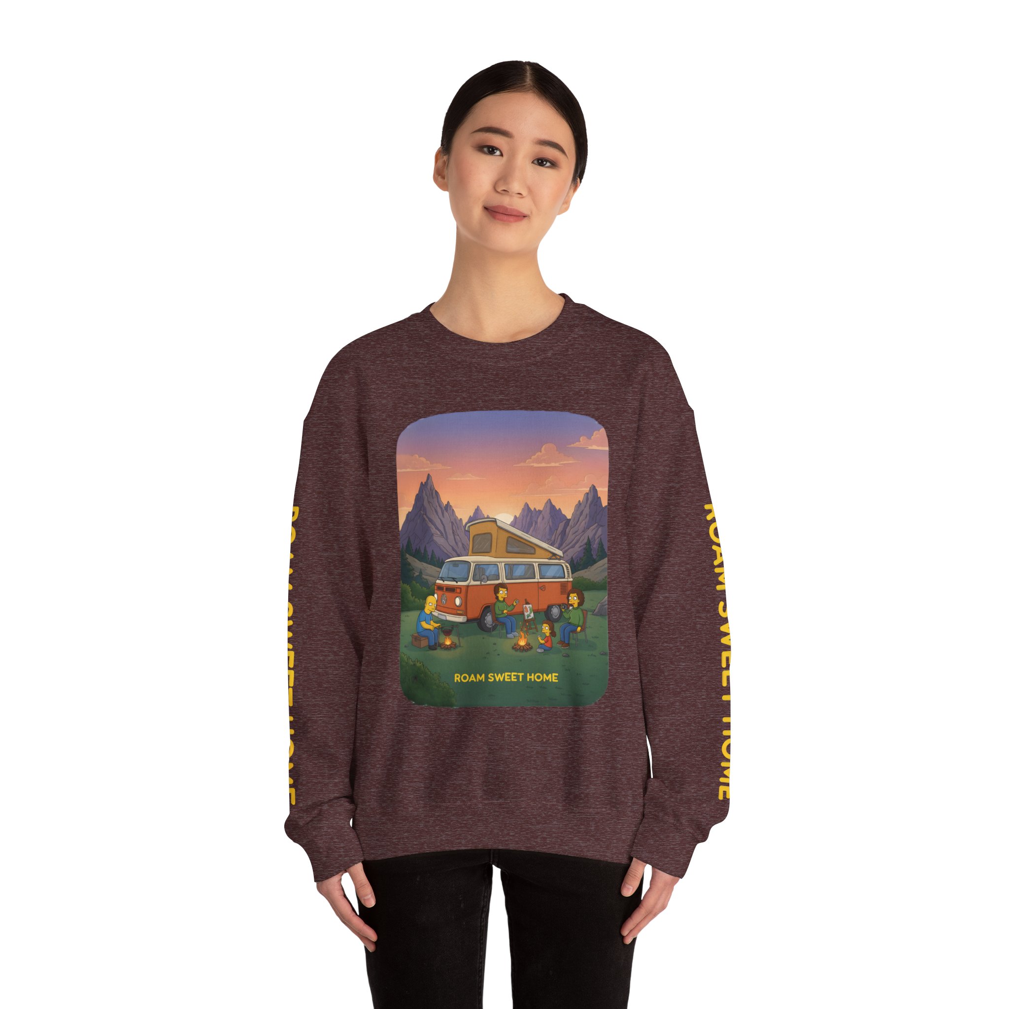 Unisex Heavy Blend™ Crewneck Sweatshirt — "Roam Sweet Home" Design Sitcom-Line