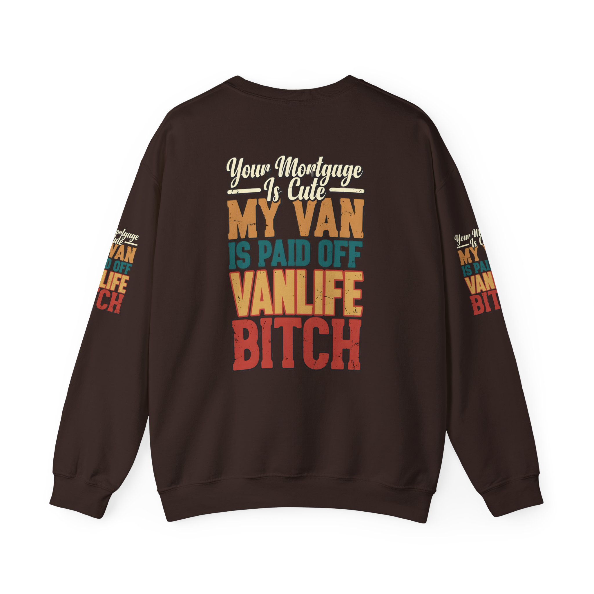 Unisex Heavy Blend™ Crewneck Sweatshirt — "Your Mortgage Is Cute" Design F**K-Line