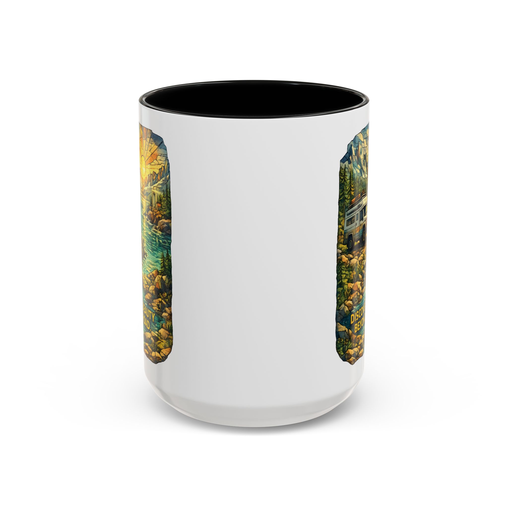 7318498733003522755_2048.jpeg Accent Coffee Mug (11, 15oz) — "Discover The Bieuty Beyond The Road" Design Cubic-Line
