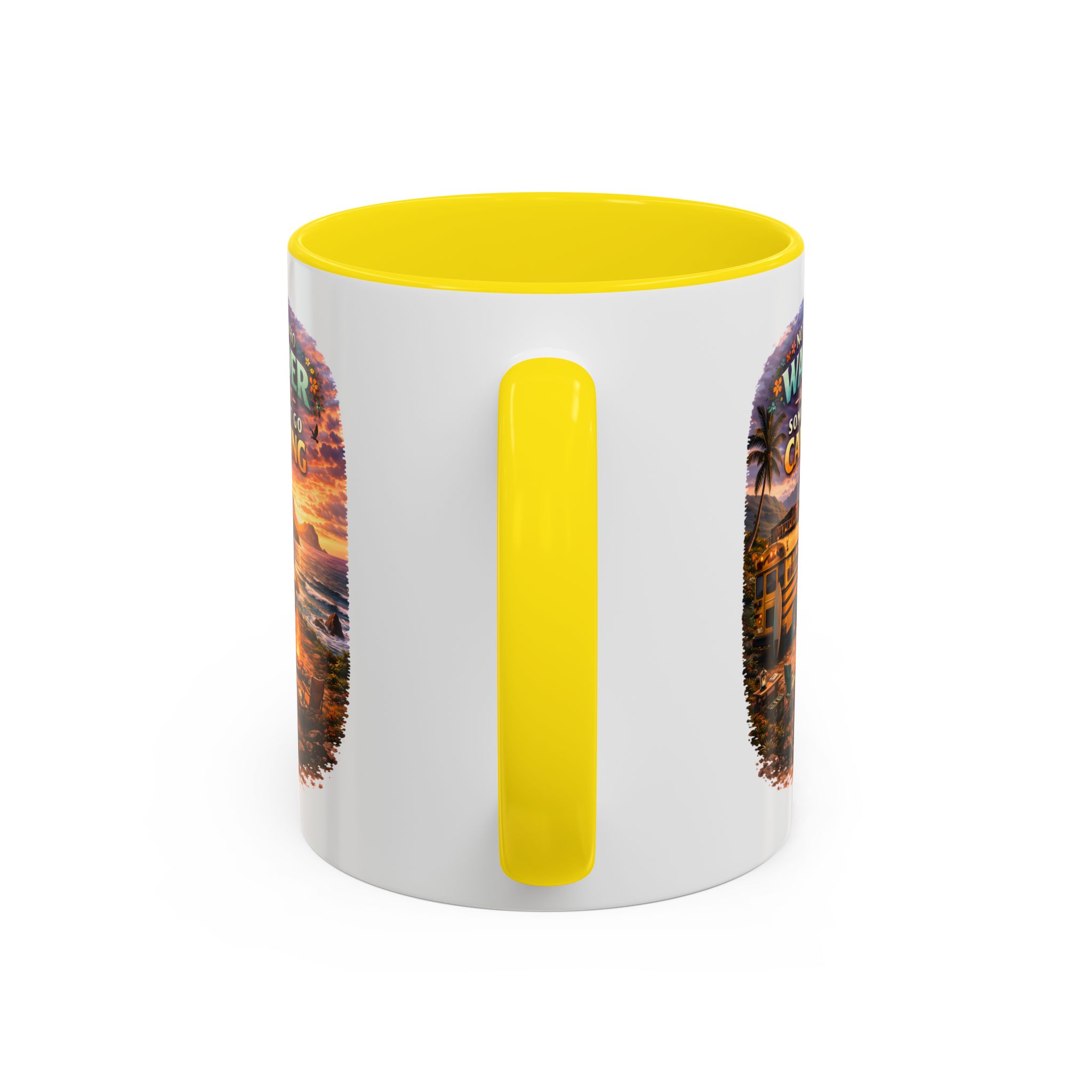 Accent Coffee Mug (11, 15oz) — "Not All Who Wander Are Lost" Design Scenic-Line