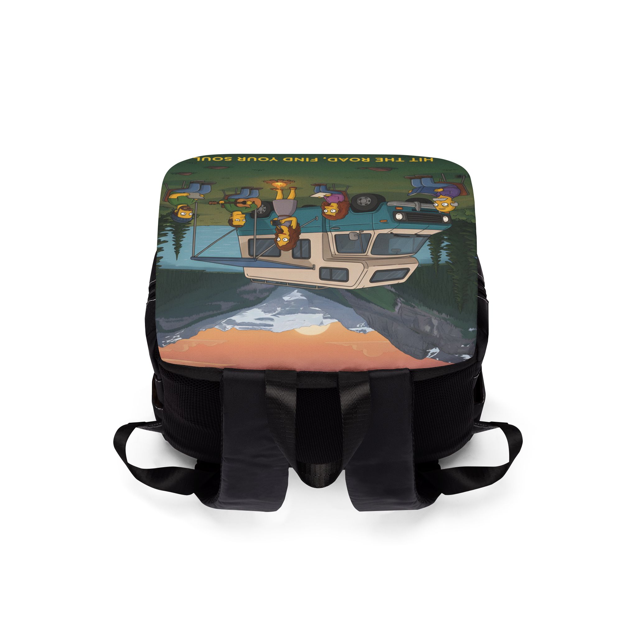 Unisex Casual Shoulder Backpack — "Hit The Road-Find Your Soul" Design Sitcom-Line
