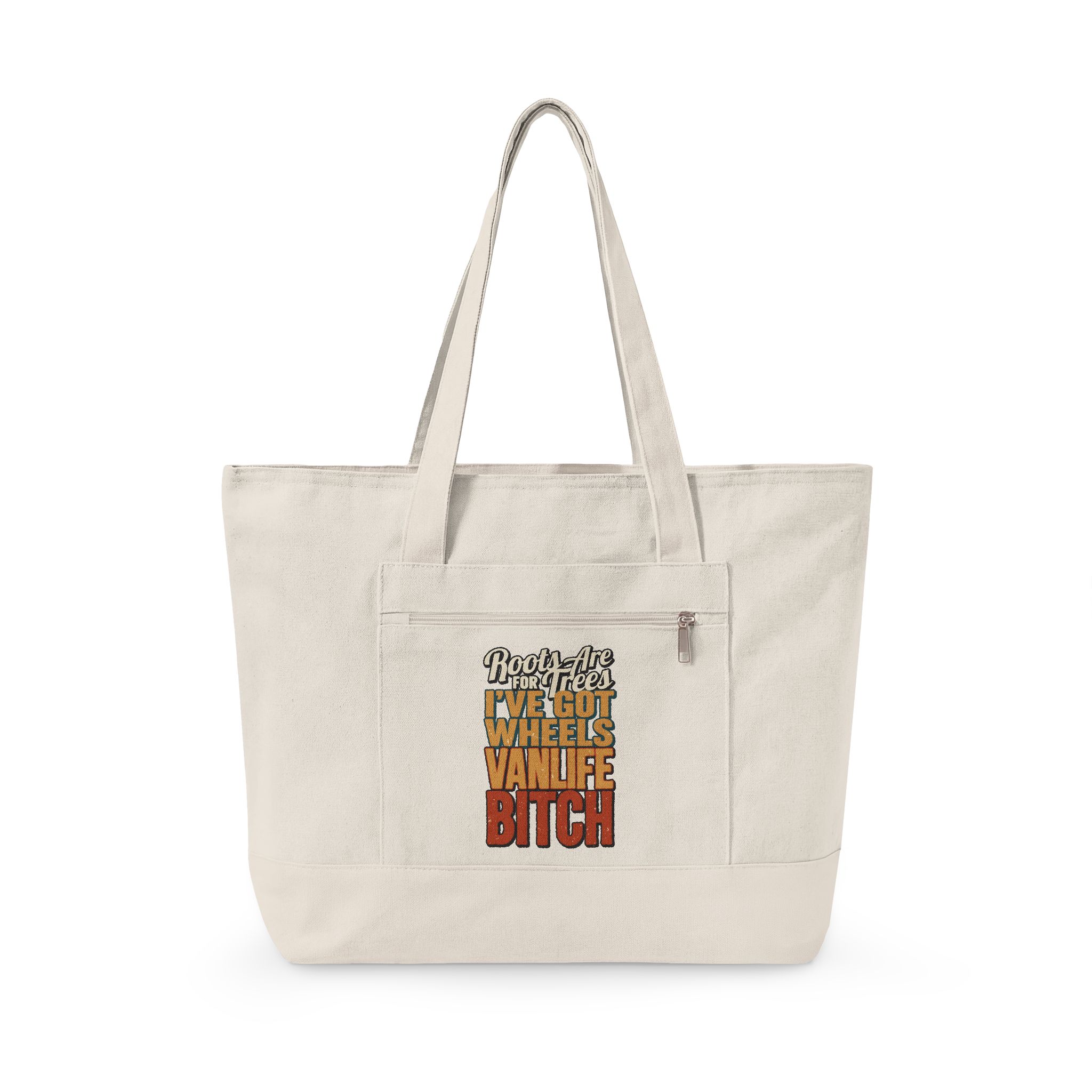 Zippered Canvas Tote — "Roots Are For Trees" (Design F**K-Line)