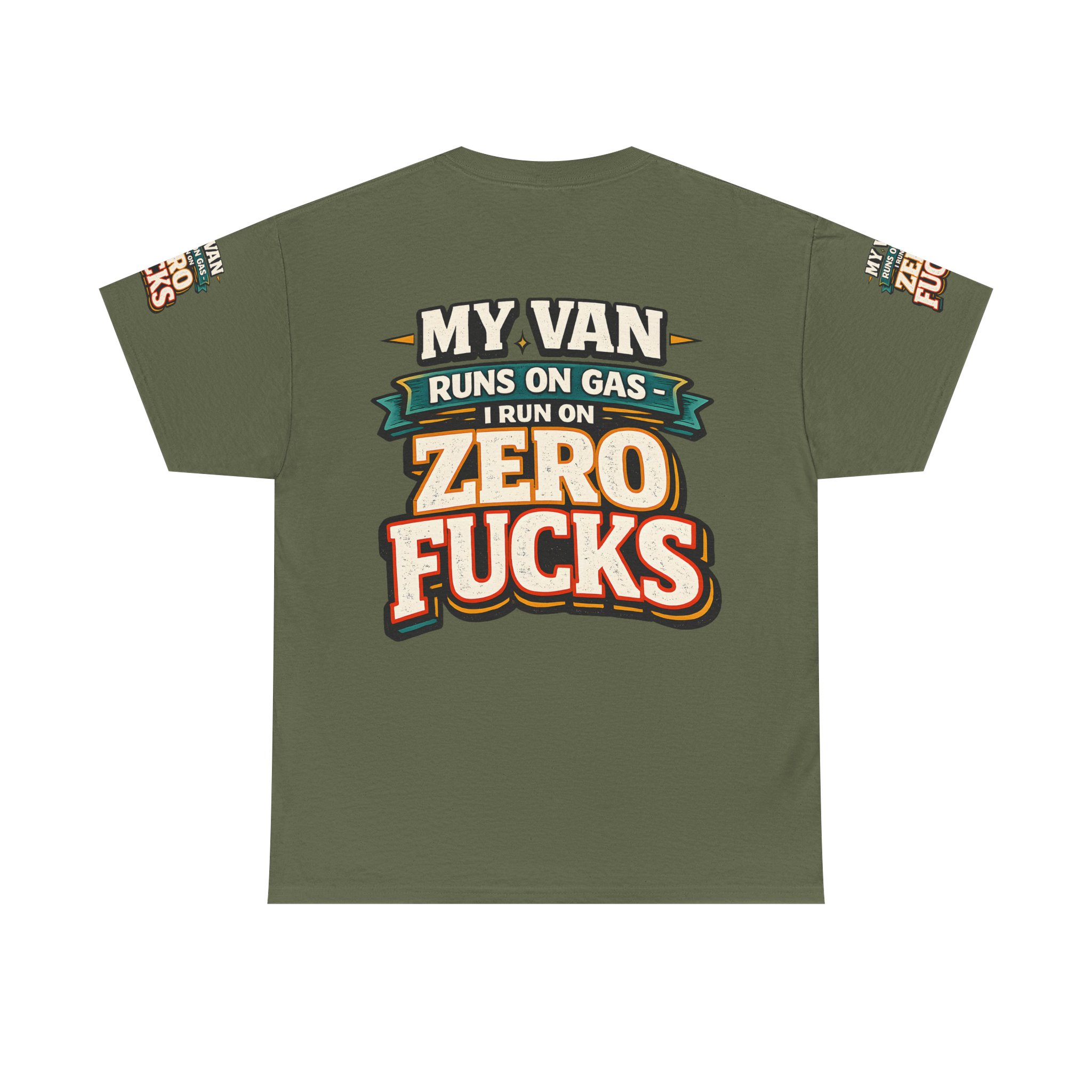 Unisex Heavy Cotton Tee — "My Van Runs On Gas" Design F**K-Line