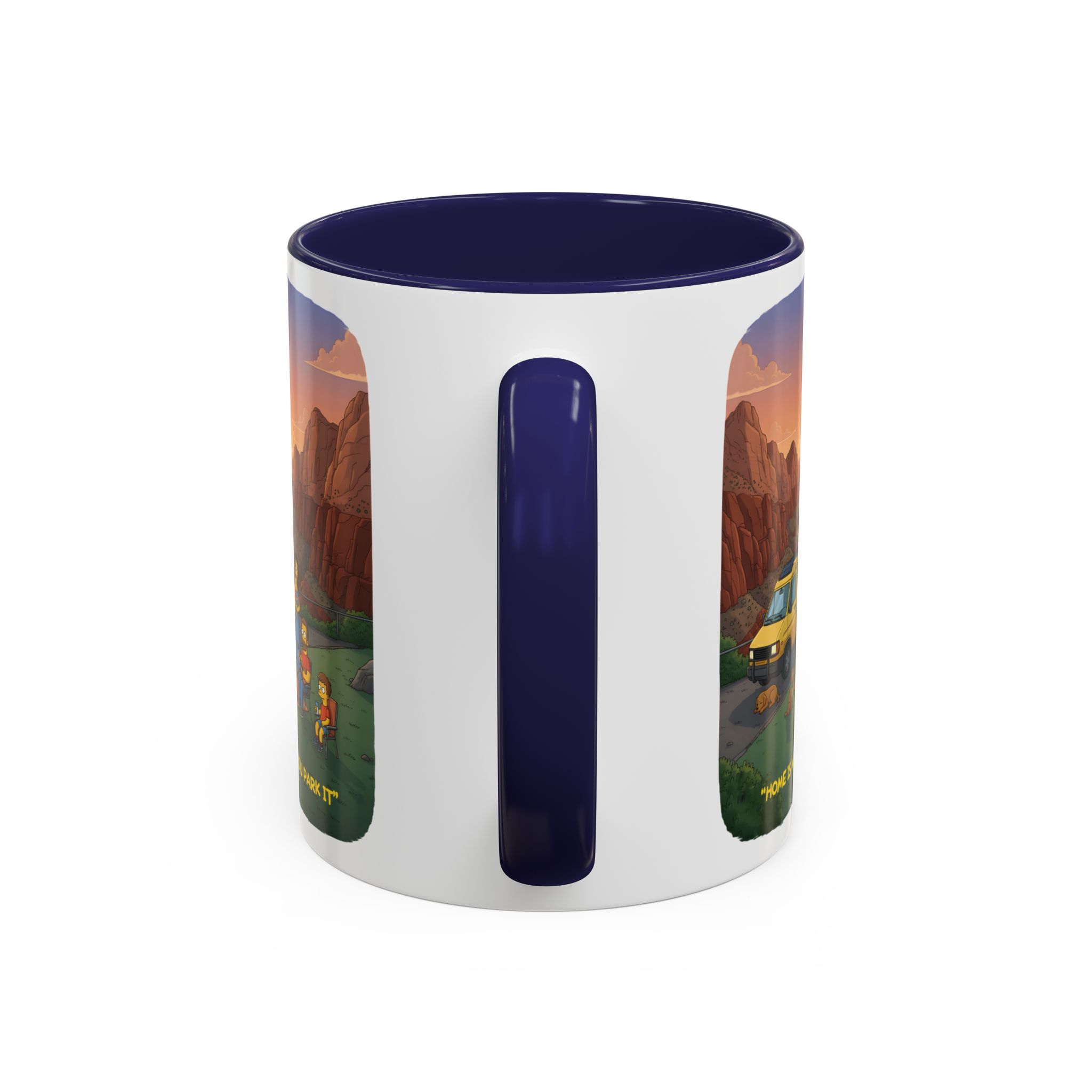Accent Coffee Mug (11, 15oz) — "Home Is Where You Park It" Design Sitcom-Line
