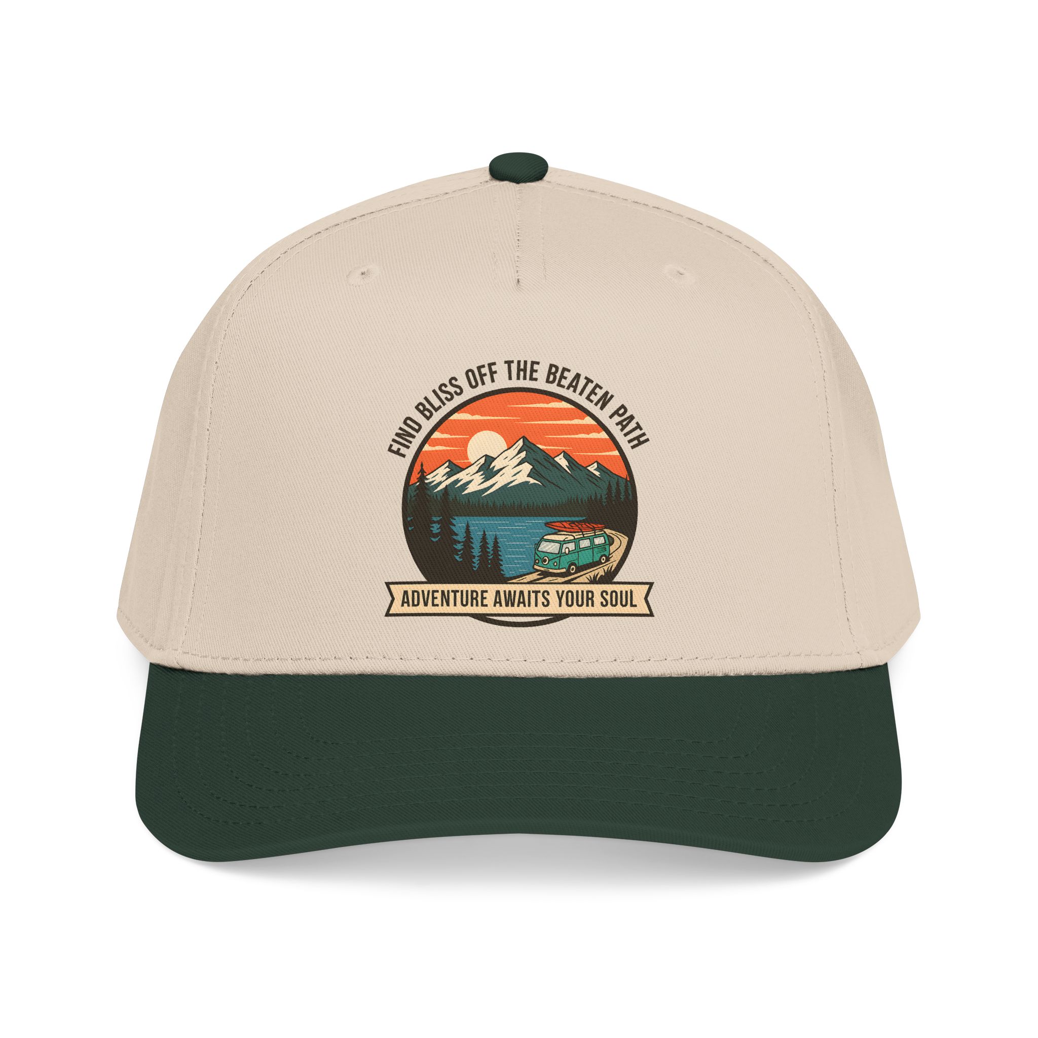 7353227907731375010_2048.jpeg Baseball Cap — "Find Bliss of the beaten patch-Adventure Awaits Your Soul" Vintage Mountain Camp Camper Design