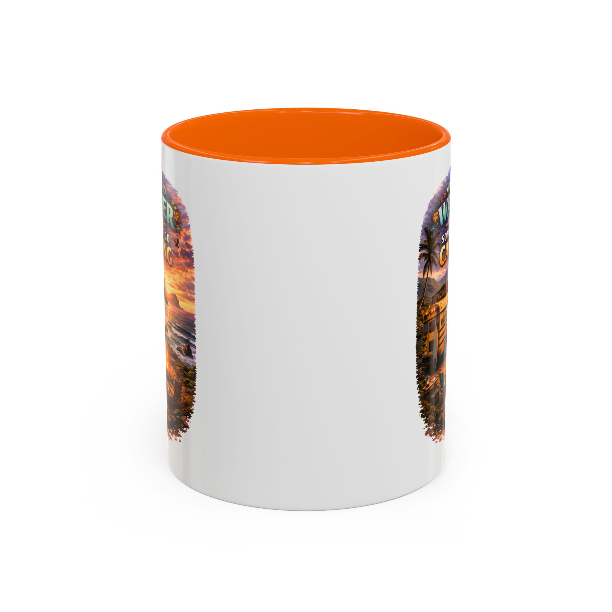 Accent Coffee Mug (11, 15oz) — "Not All Who Wander Are Lost" Design Scenic-Line