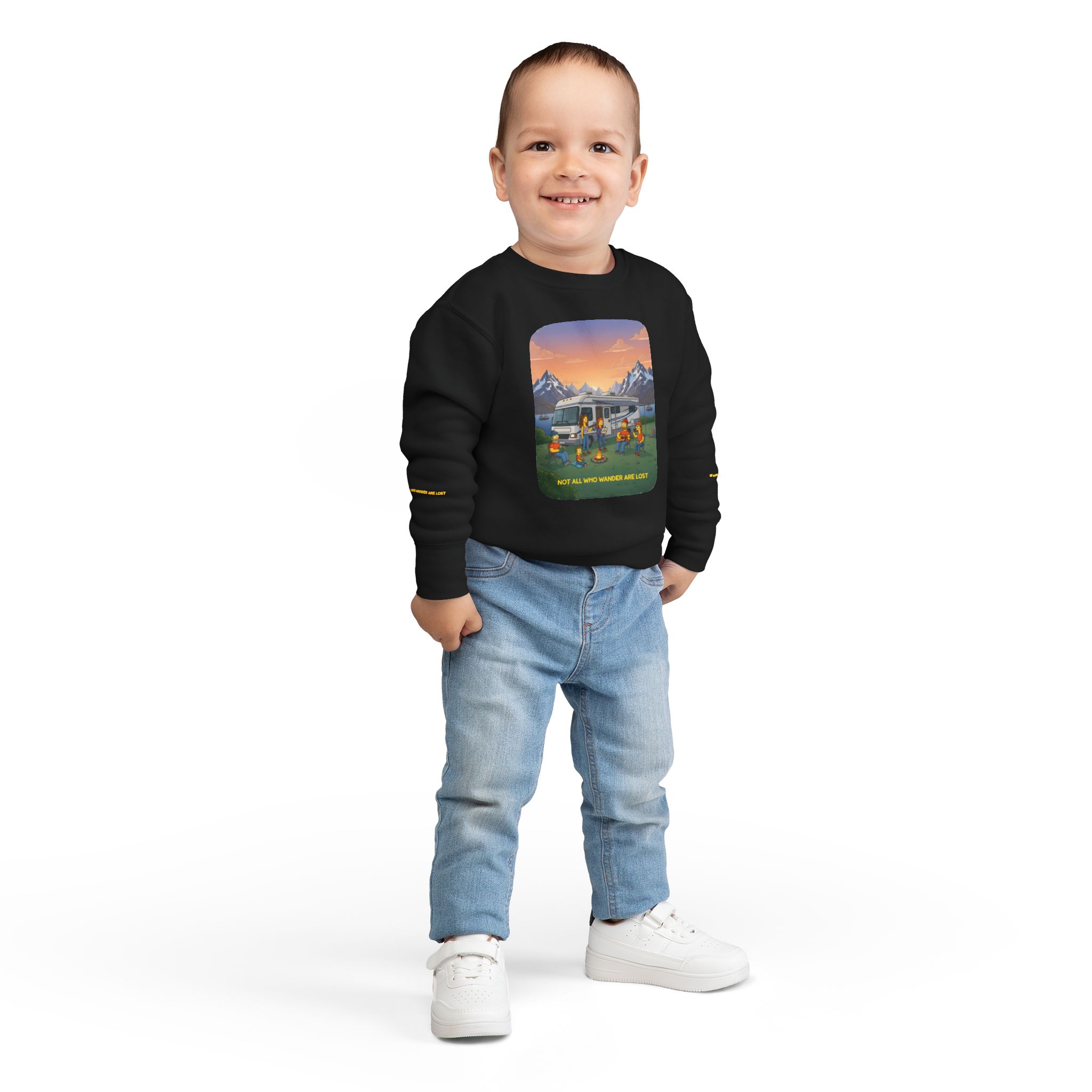 Toddler Sweatshirt - "Not All Who Wander Are Lost" (Design Sitcom-Line)