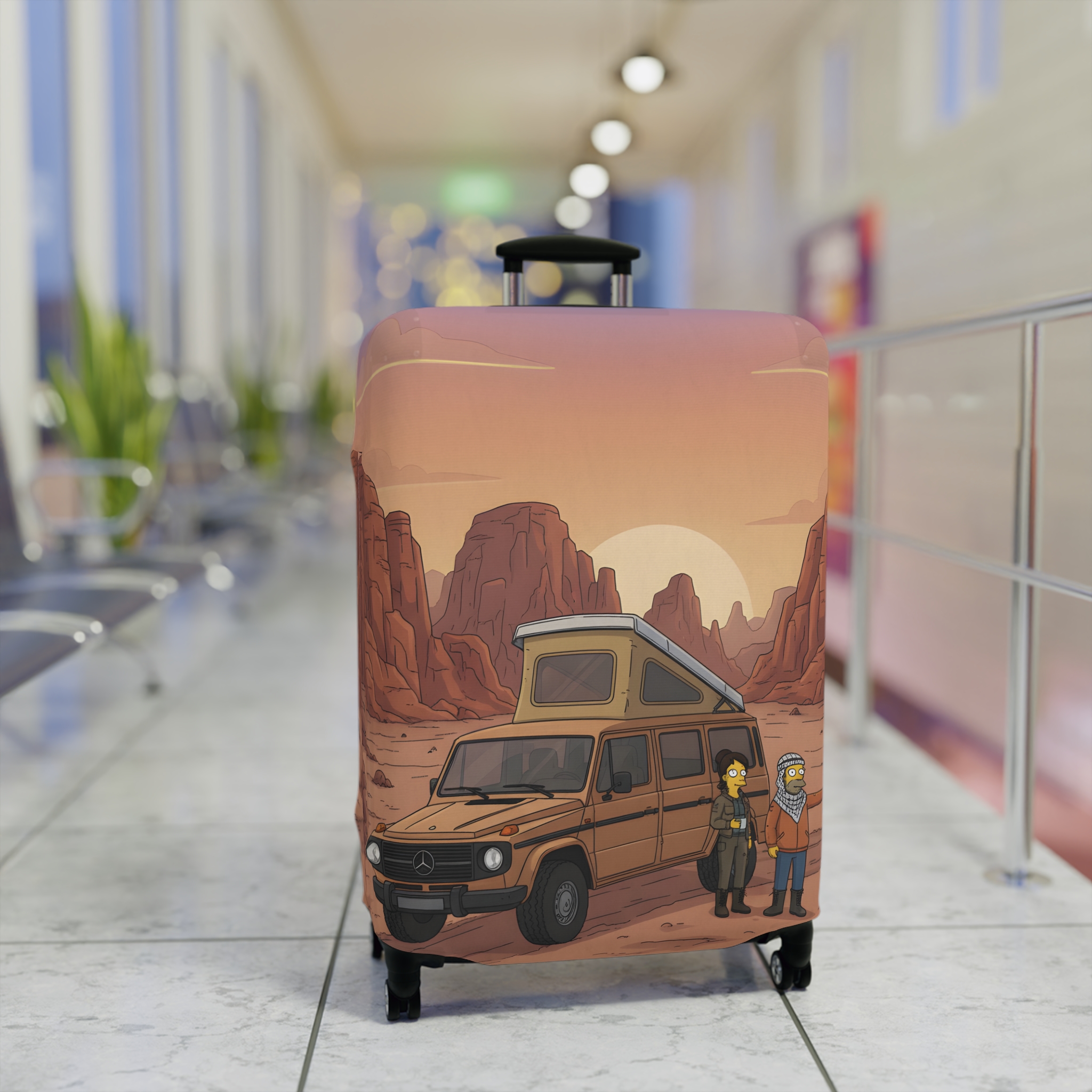 736903189680997944_2048.jpeg Luggage Cover — Adventure Camper Sketch Travel Suitcase(Design Sitcom-Line)