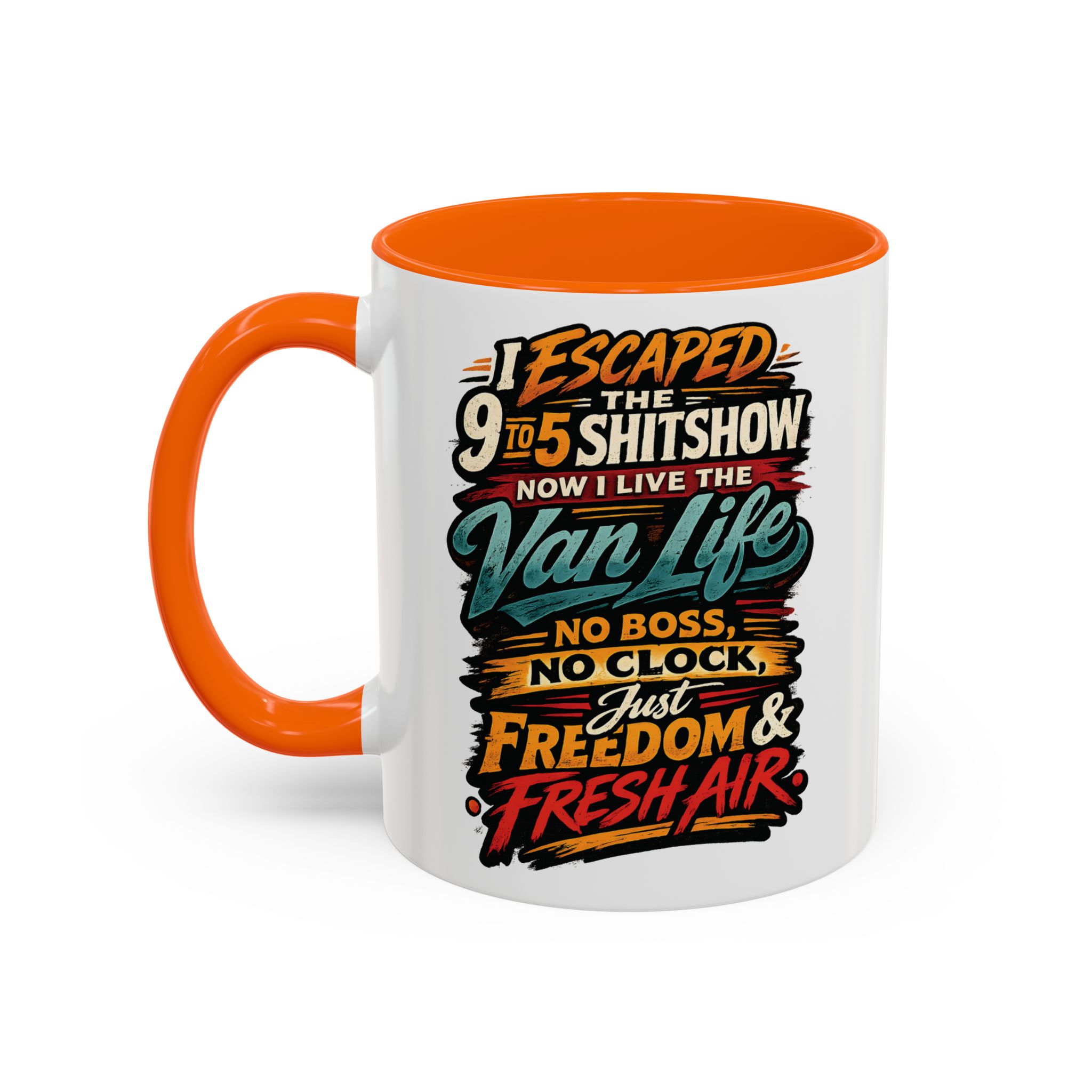 7369216216914221838_2048.jpeg Accent Coffee Mug (11, 15oz) — "I Escaped The 9 To 5" Design F**K-Line