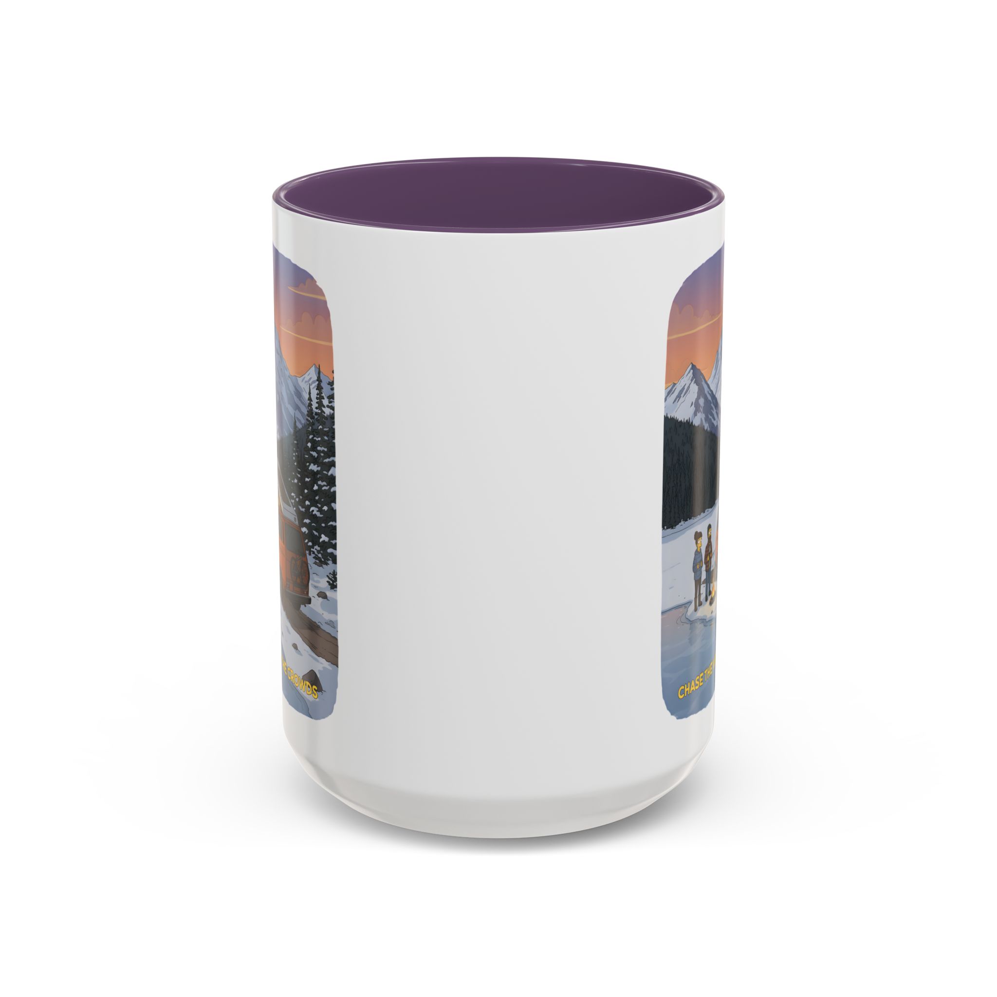 Accent Coffee Mug (11, 15oz) — "Chase The Views-Not The Crowds"" Design Sitcom-Line