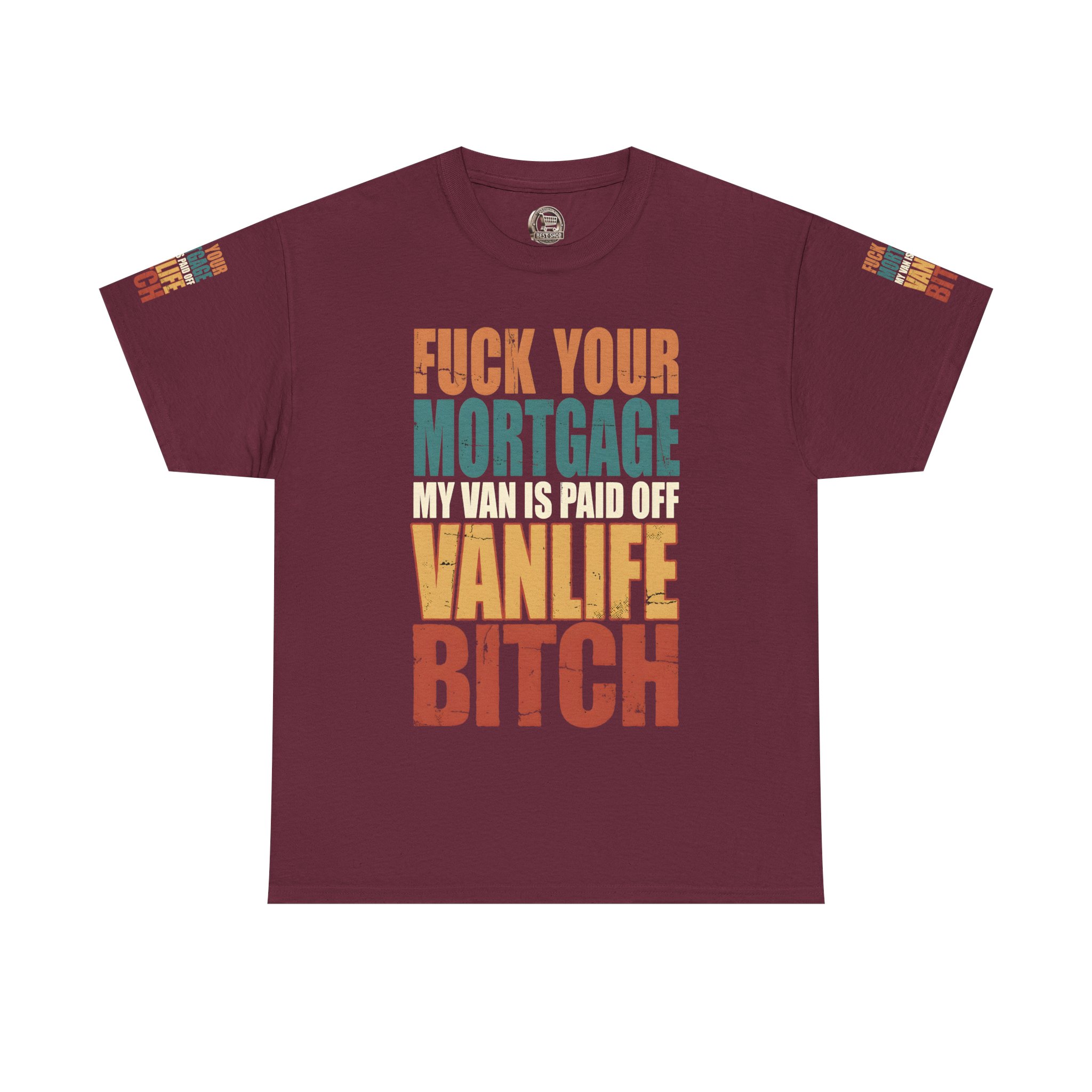 Unisex Heavy Cotton Tee — "Fuck Your Mortgage" Design F**K-Line
