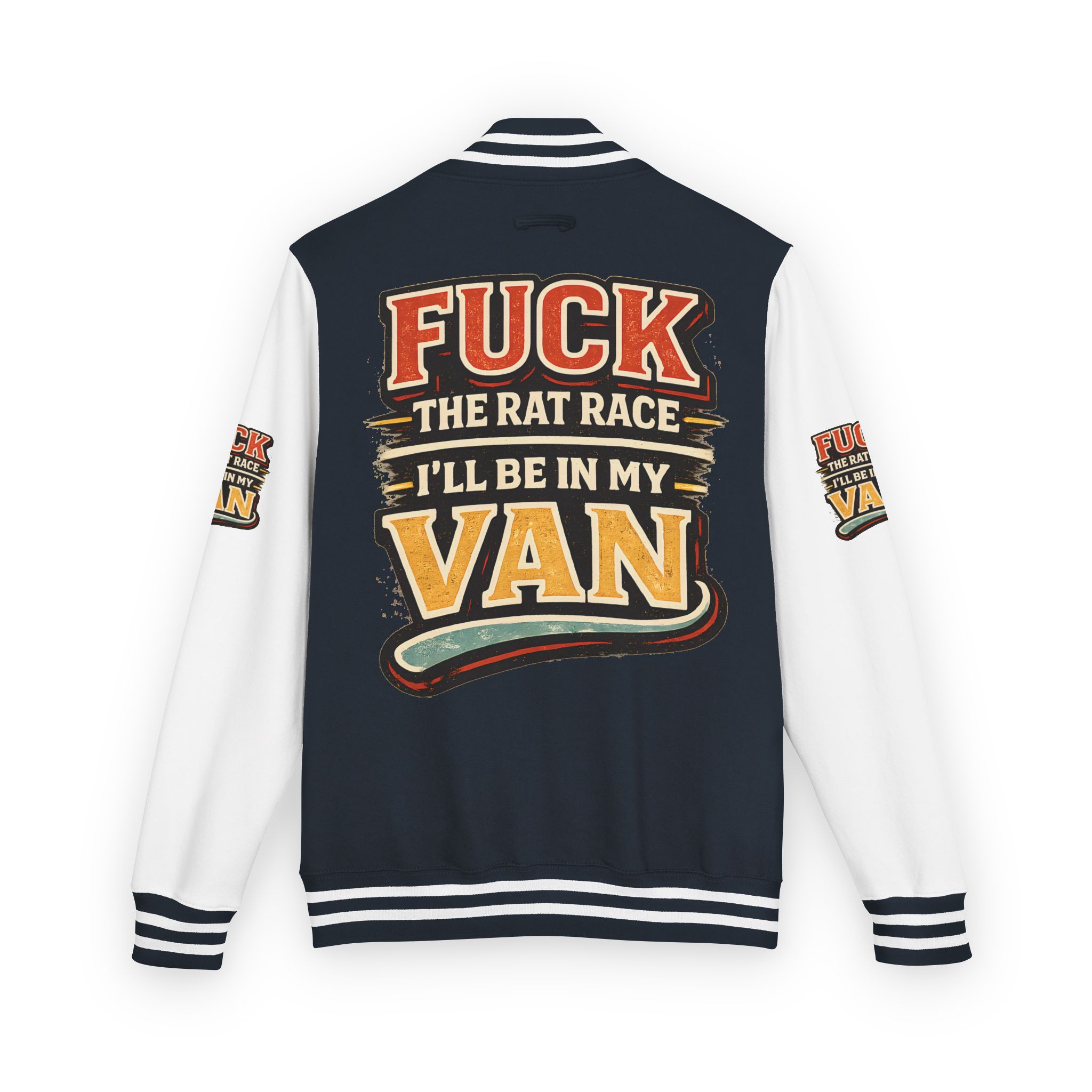 Unisex Heavyweight Letterman Jacket — "Fuck The Rat Race" Design F**K-Line