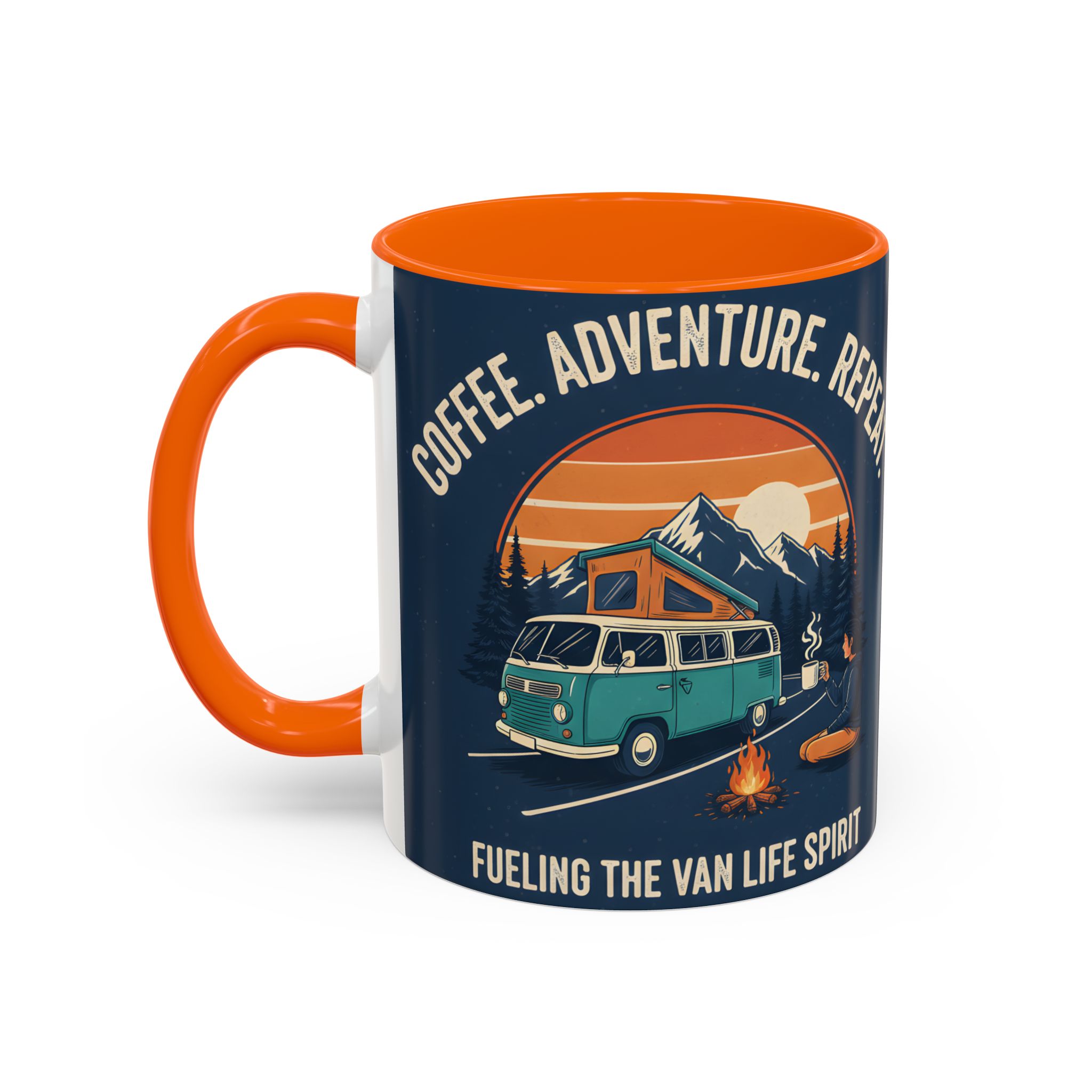 Accent Coffee Mug (11, 15oz) - "Coffee. Adventure. Repeat."