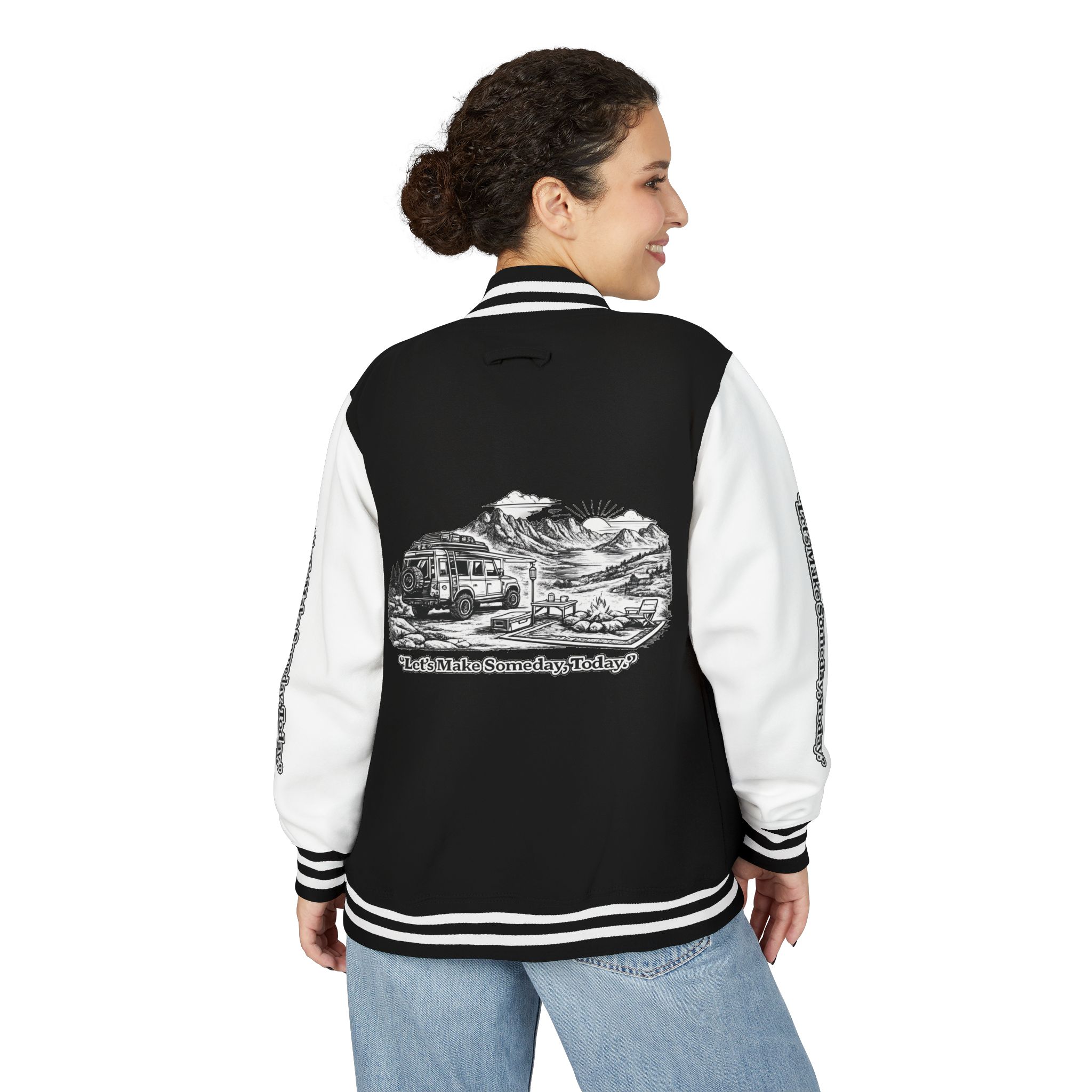 7388173929670834510_2048-1.jpeg Unisex Heavyweight Letterman Jacket — "Lets make Someday, Today?" Travel Varsity Coat
