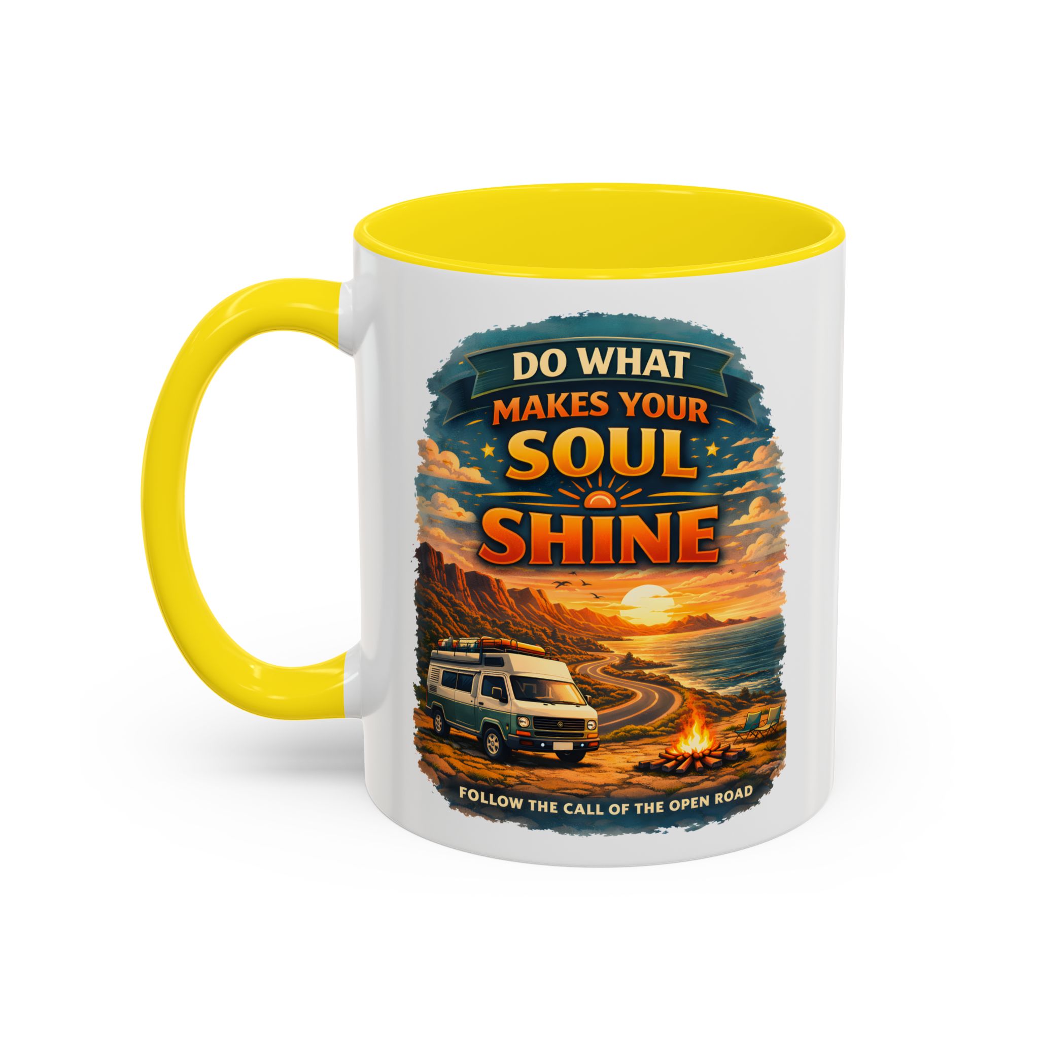 Accent Coffee Mug (11, 15oz) — "Do What Makes Your Soul Shine" Design Scenic-Line