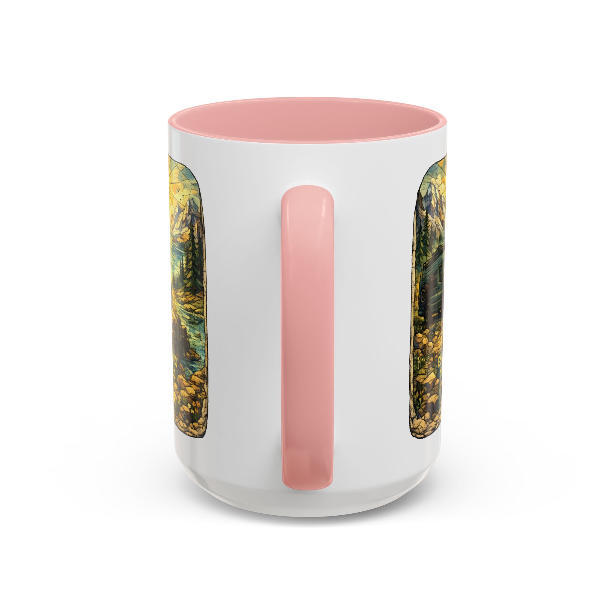 Accent Coffee Mug (11, 15oz) — "Escape Into The Wild" Design Cubic-Line