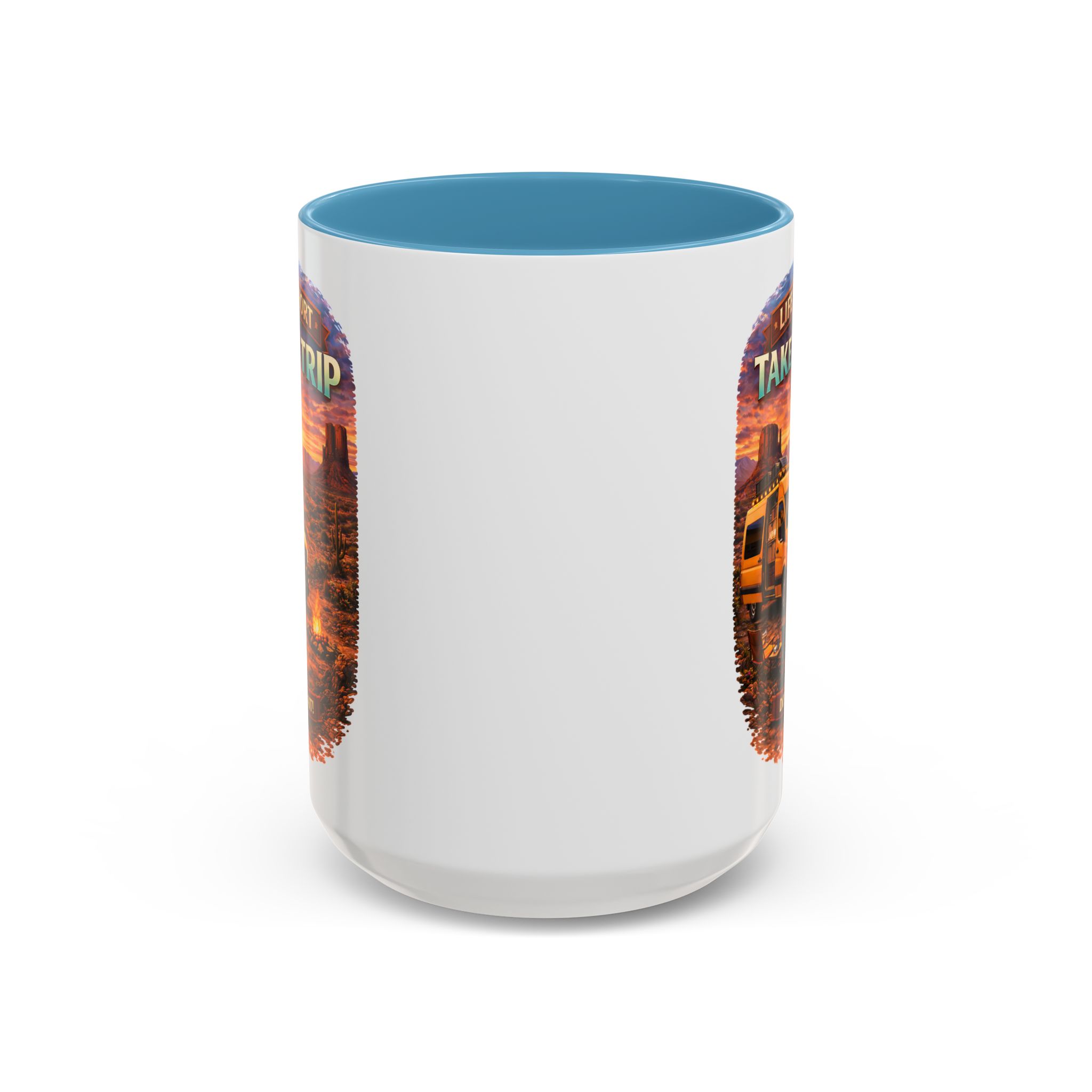 Accent Coffee Mug (11, 15oz) — "Live Is Short Take The Trip" Design Scenic-Line