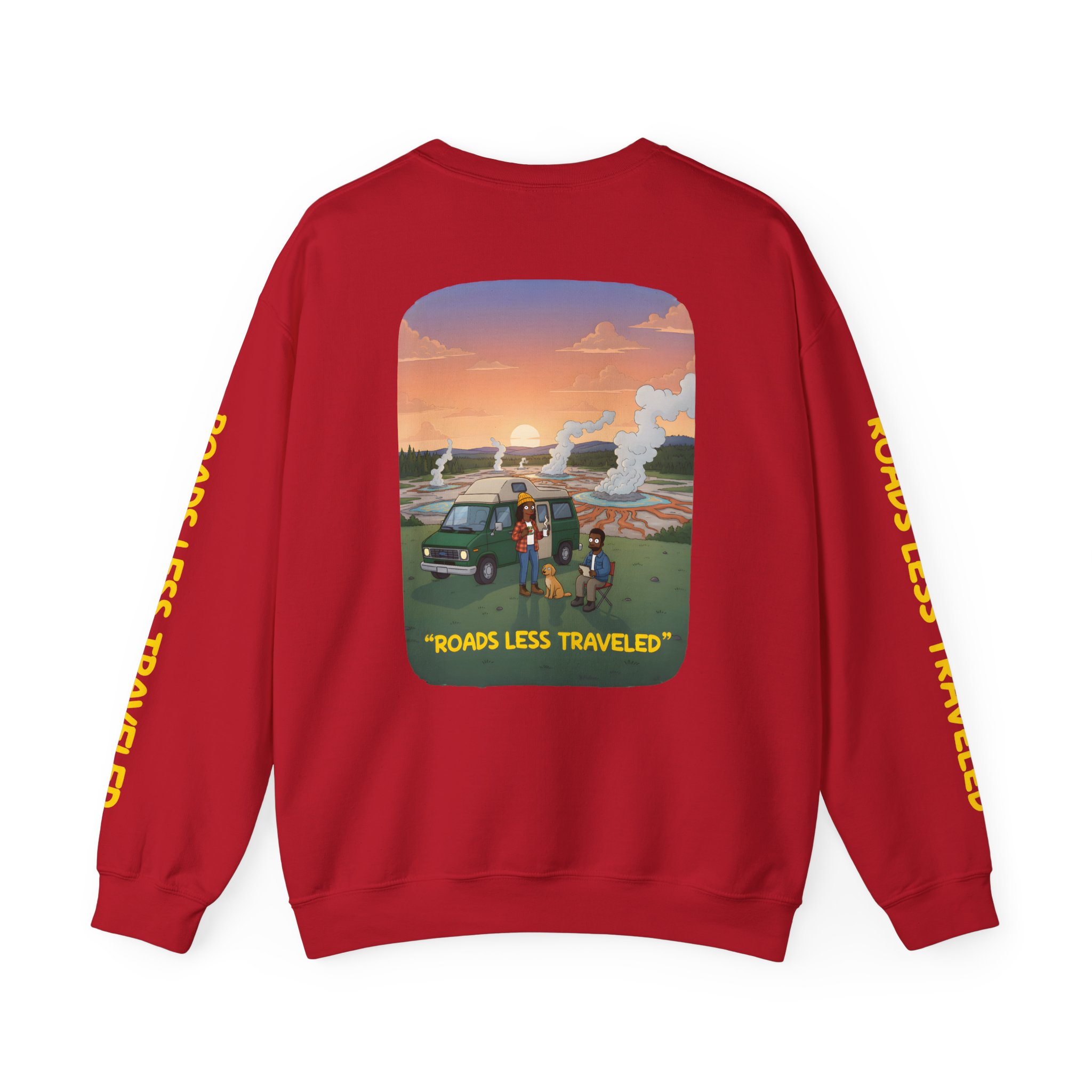Unisex Heavy Blend™ Crewneck Sweatshirt — "Roads Less Traveled" Design Sitcom-Line