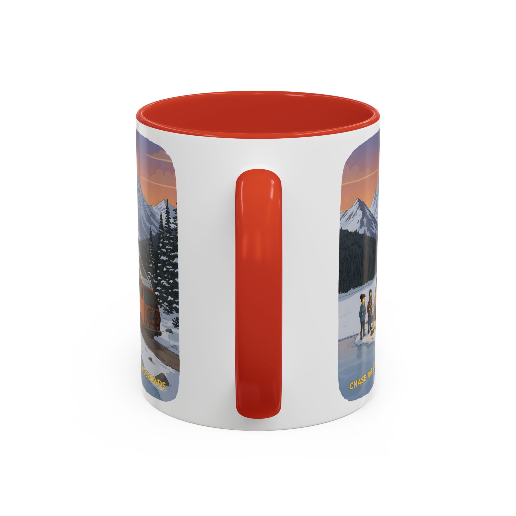 Accent Coffee Mug (11, 15oz) — "Chase The Views-Not The Crowds"" Design Sitcom-Line