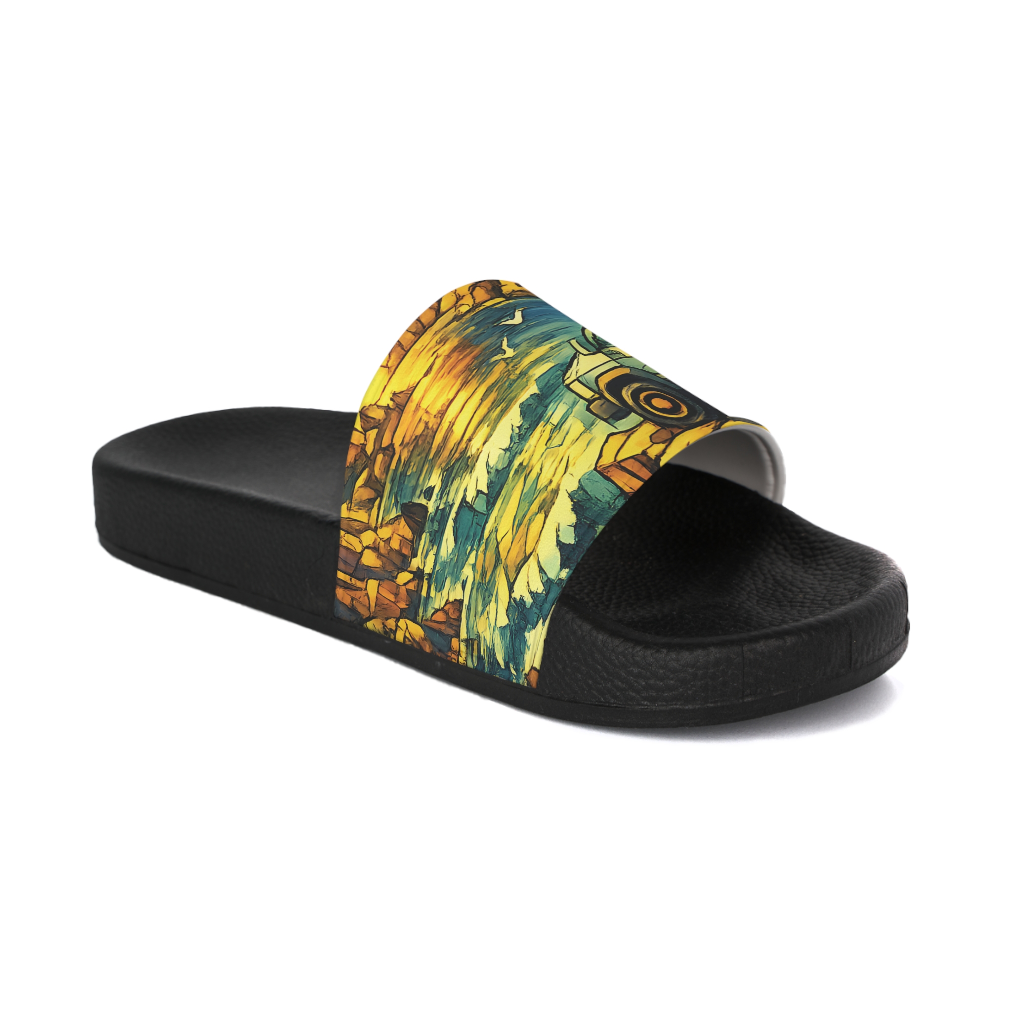 Women's Slide Sandals - Camper Van Slides (Cubic-Line)