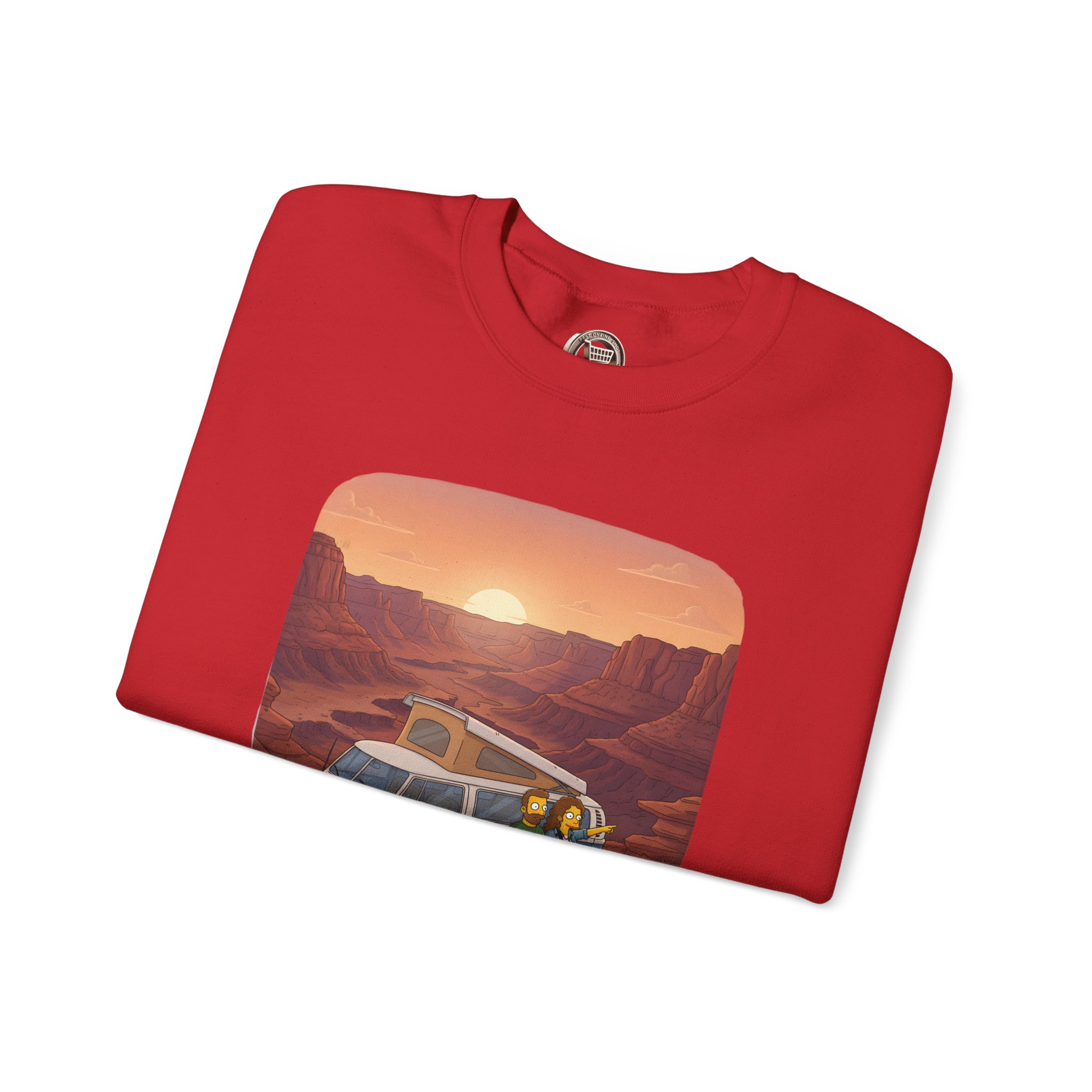 Unisex Heavy Blend™ Crewneck Sweatshirt — "Chasing Sunsets And Dusty Trails" Design Sitcom-Line