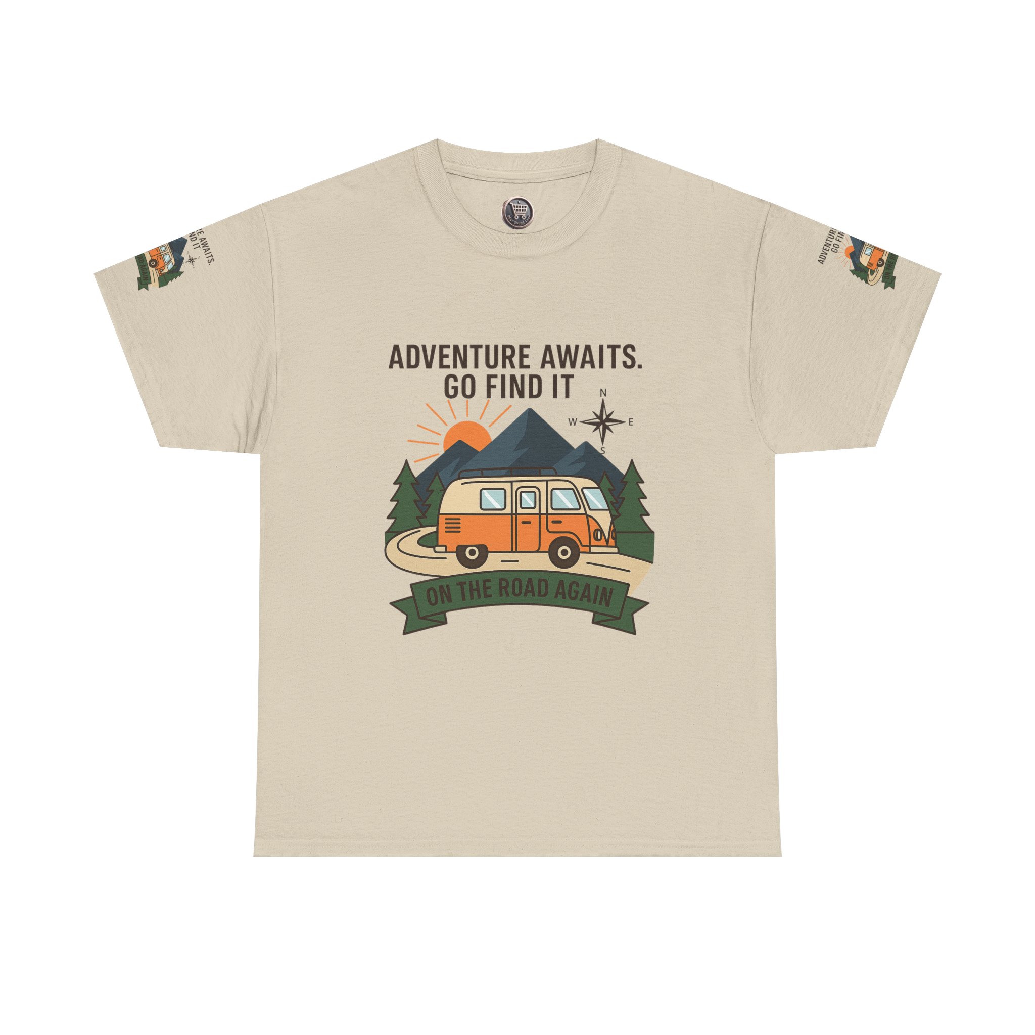 7412818541504290970_2048.jpeg Unisex Heavy Cotton Tee — 'Adventure Awaits. Go Find It' Camper Van T‑Shirt