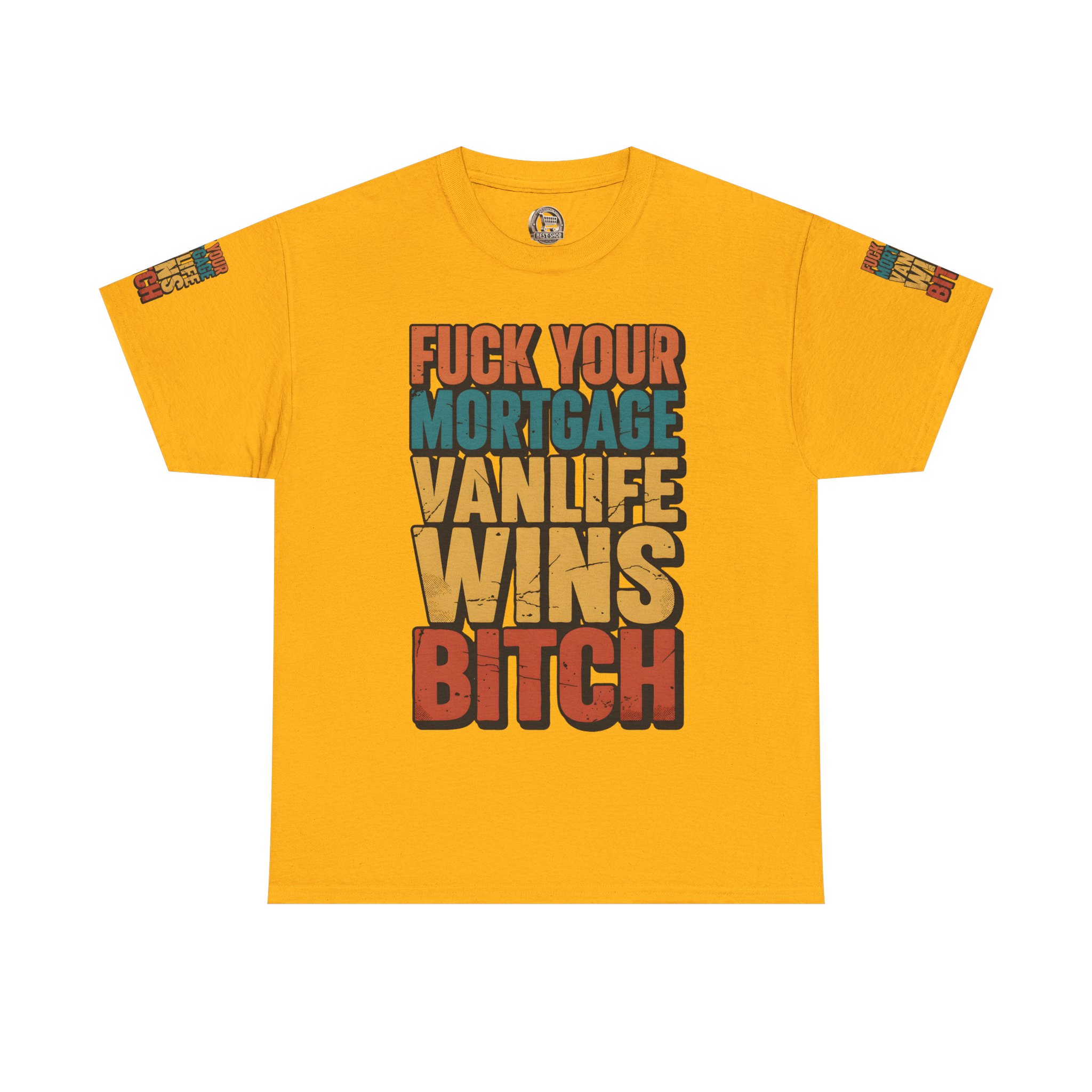 Unisex Heavy Cotton Tee — "Fuck Your Mortgage" Design F**K-Line