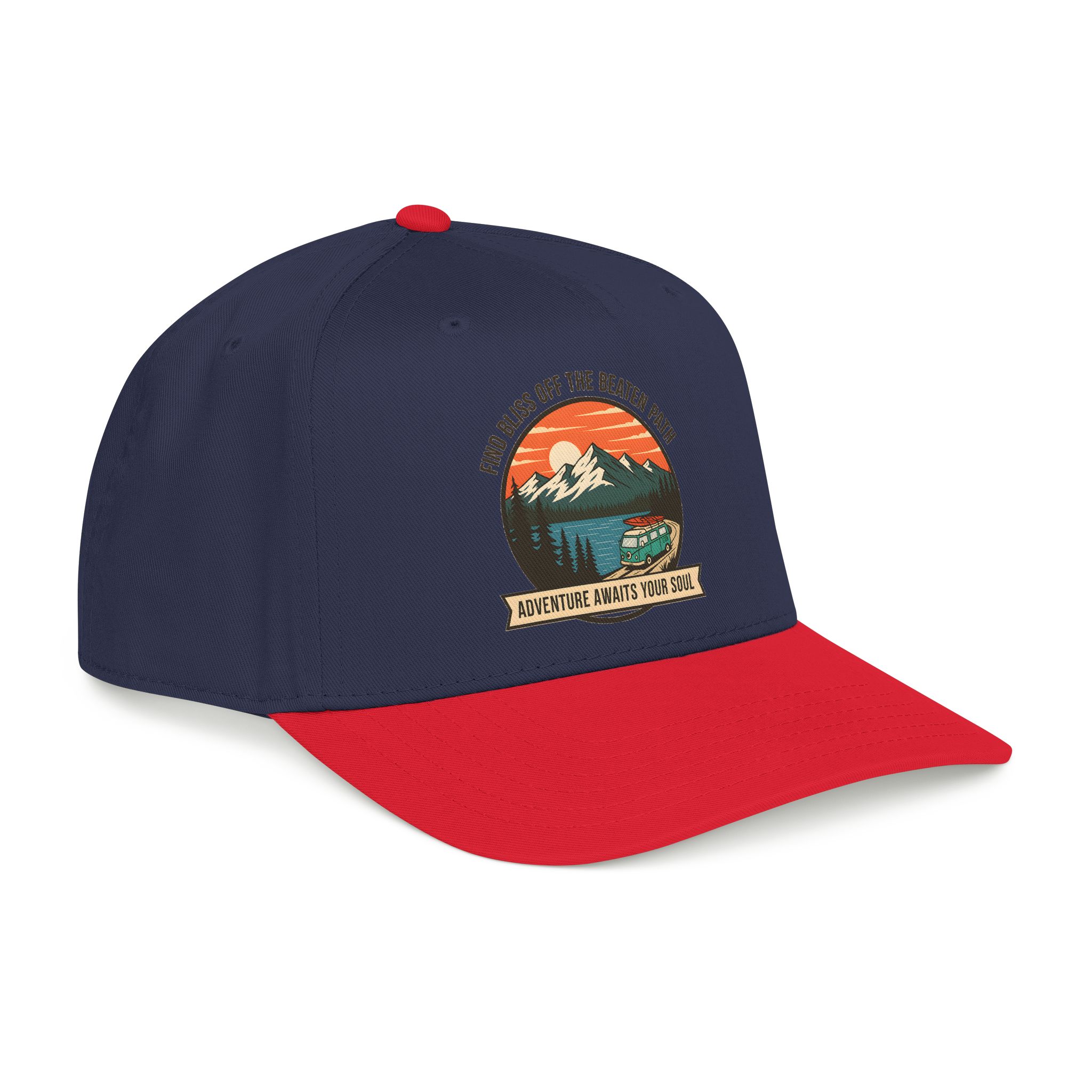 7415646502605041010_2048.jpeg Baseball Cap — "Find Bliss of the beaten patch-Adventure Awaits Your Soul" Vintage Mountain Camp Camper Design