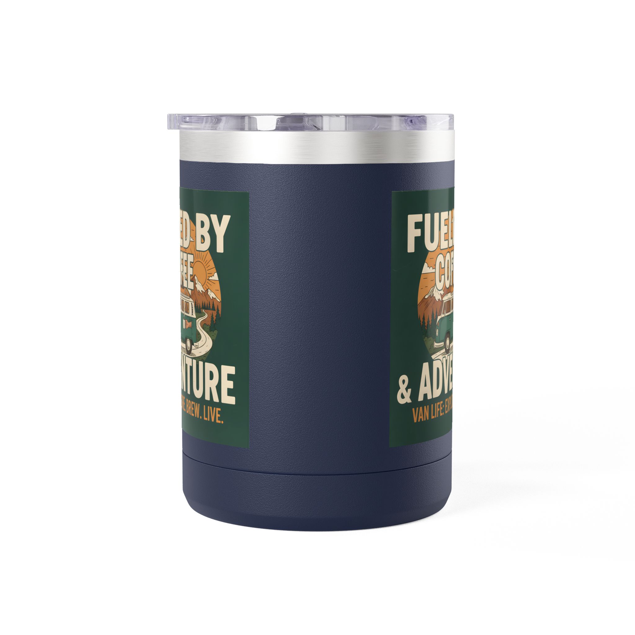 Coffee Mug Tumbler, 15oz — "Fueled by Coffee & Adventure"