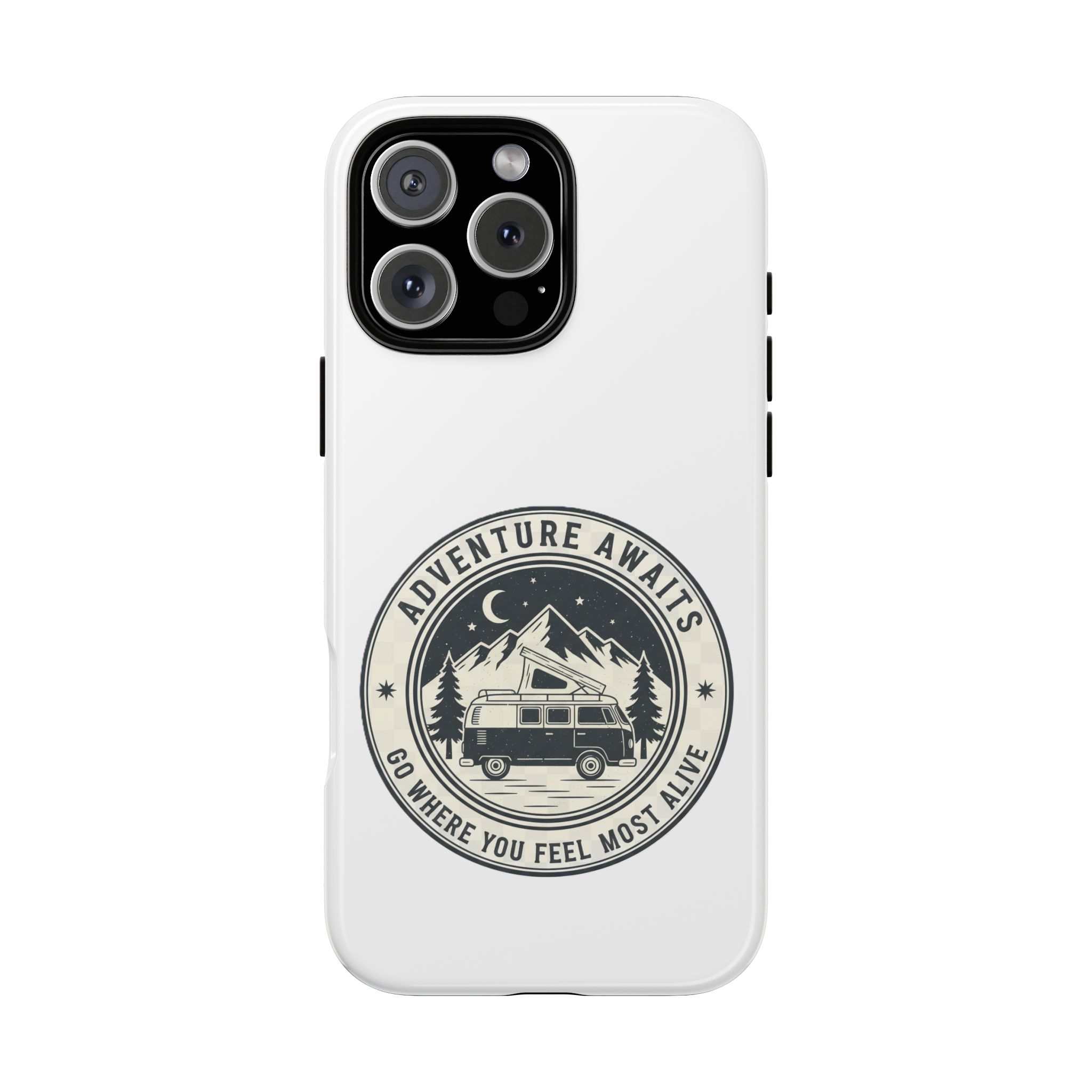 Phone Case — "Adventure Awaits-Go Where You Feel Most Alive" Camper Van Design