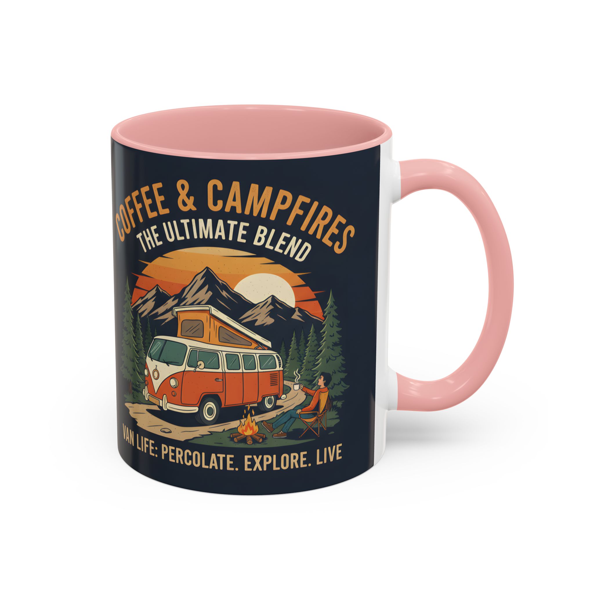 Accent Coffee Mug (11, 15oz) — "Coffee and campfires"