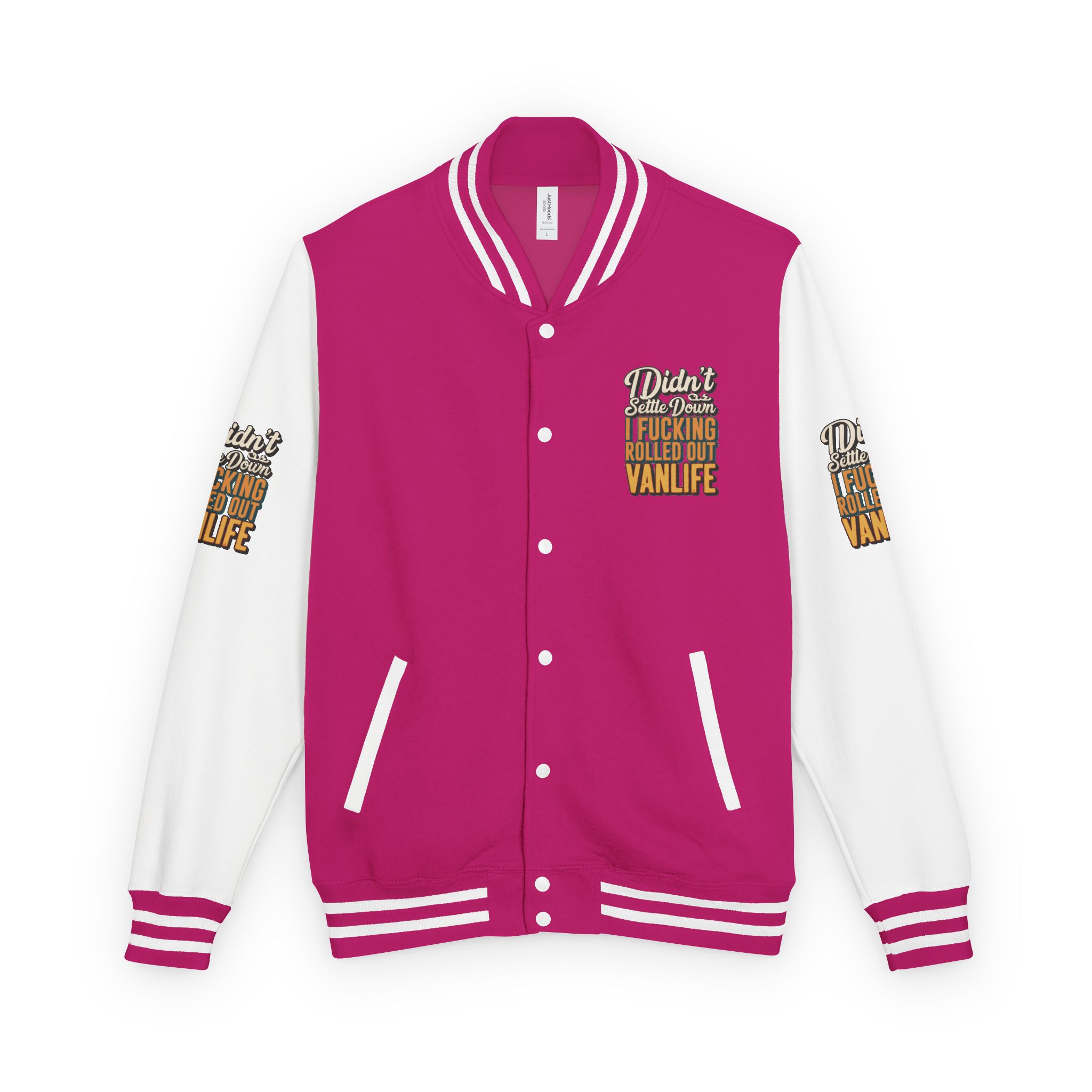 7424047165361619195_2048-1.jpeg Unisex Heavyweight Letterman Jacket — "Dind´t Settle Down" Design F**K-Line