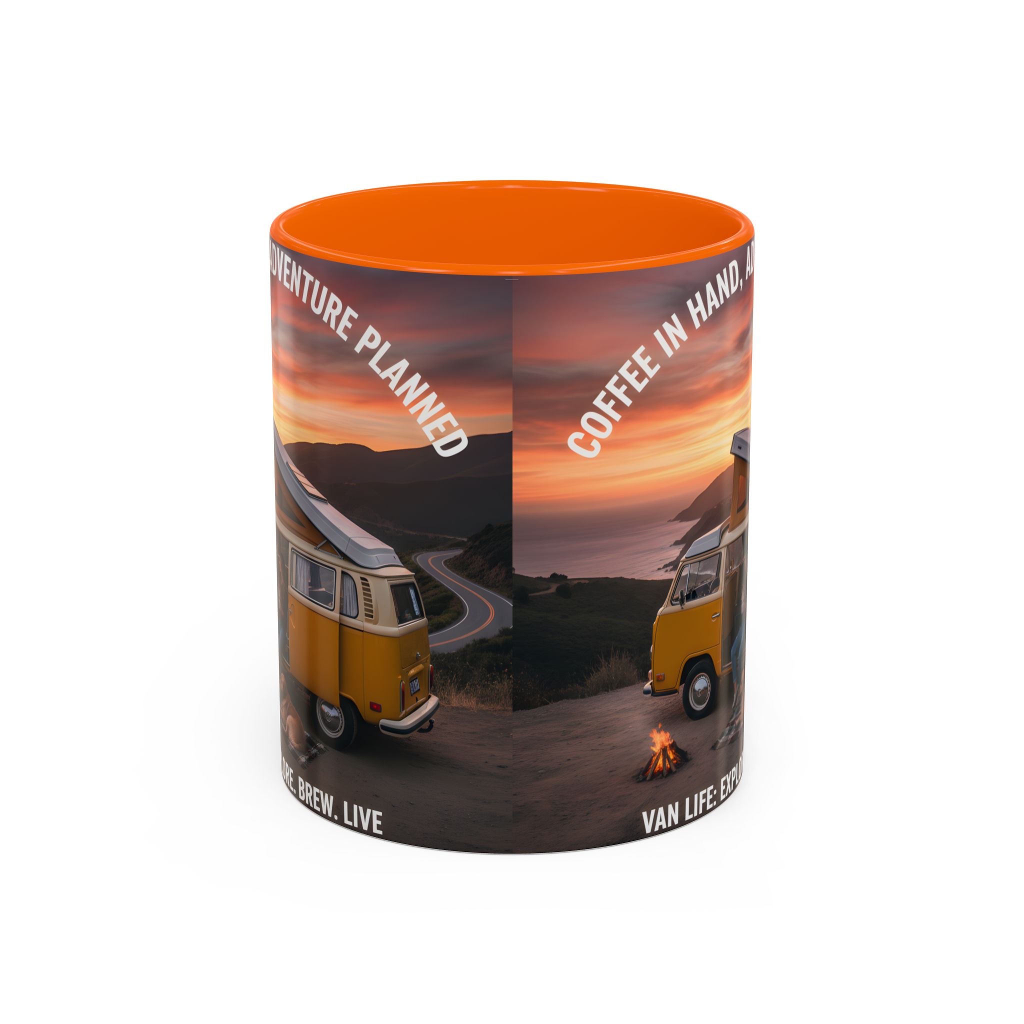 Accent Coffee Mug (11, 15oz) - "Coffee in Hand, Adventure Planned"