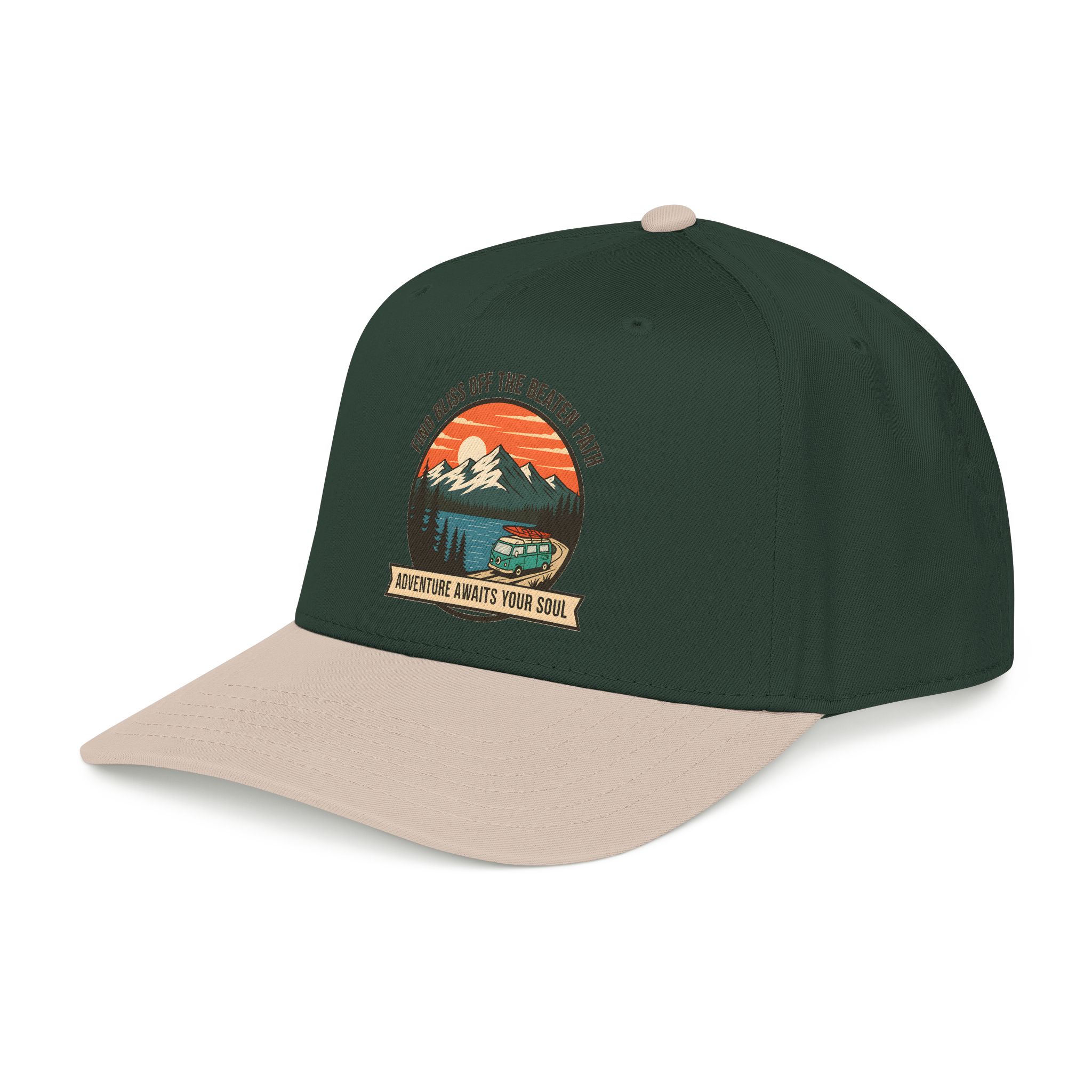 7426299825206234532_2048.jpeg Baseball Cap — "Find Bliss of the beaten patch-Adventure Awaits Your Soul" Vintage Mountain Camp Camper Design