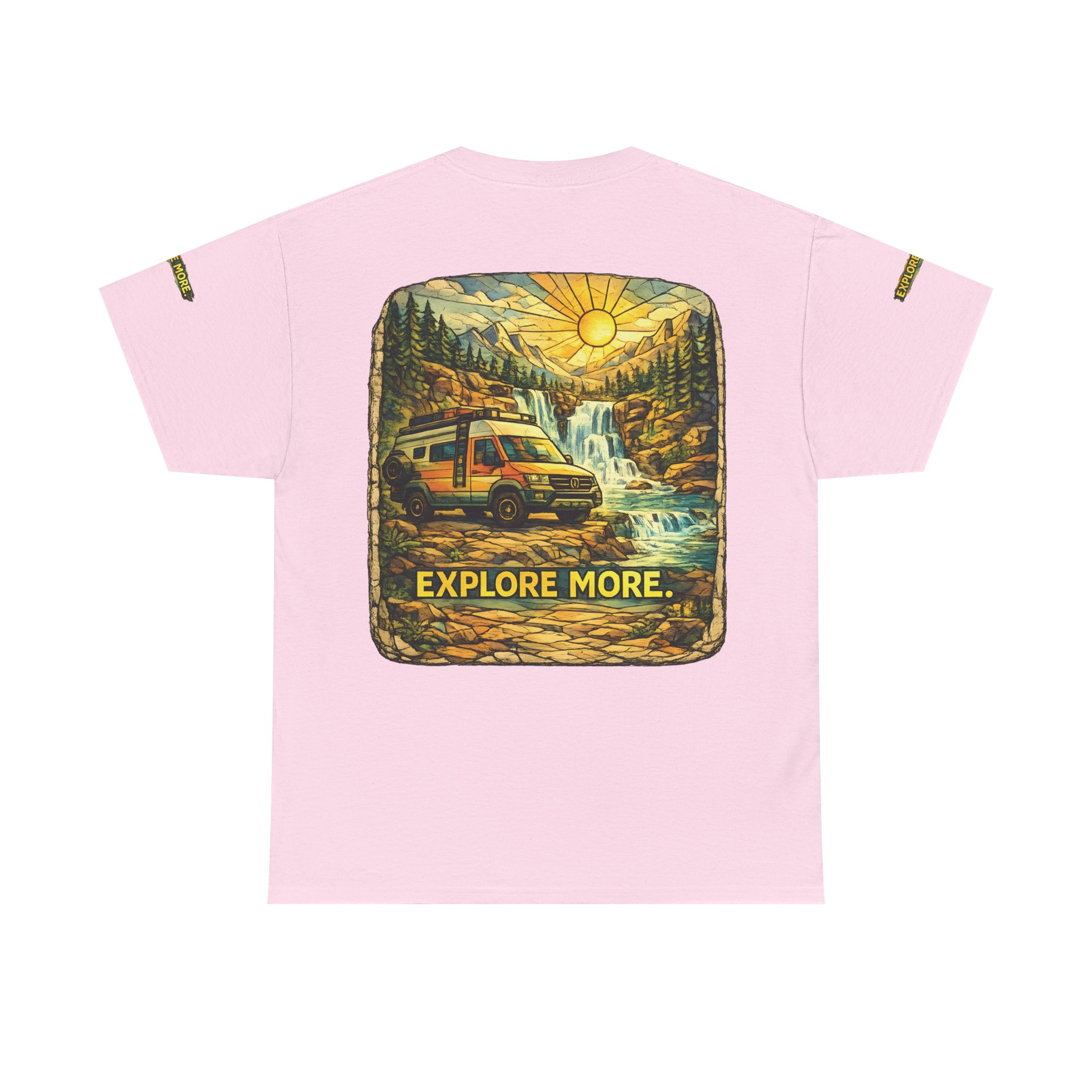 Unisex Heavy Cotton Tee — "Explore More" Design Cubic-Line