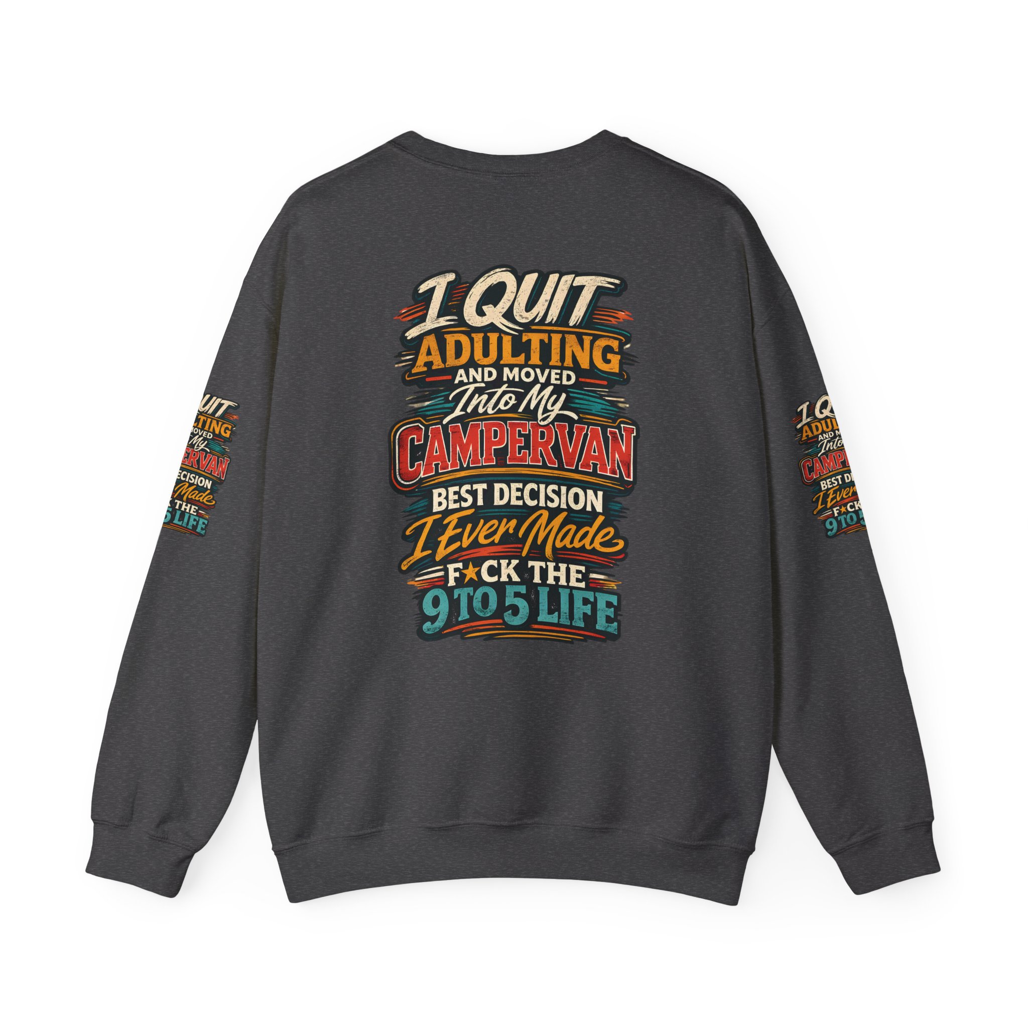 7448341899386924263_2048.jpeg Unisex Heavy Blend™ Crewneck Sweatshirt — "I Quit Adulting" Design F**K-Line